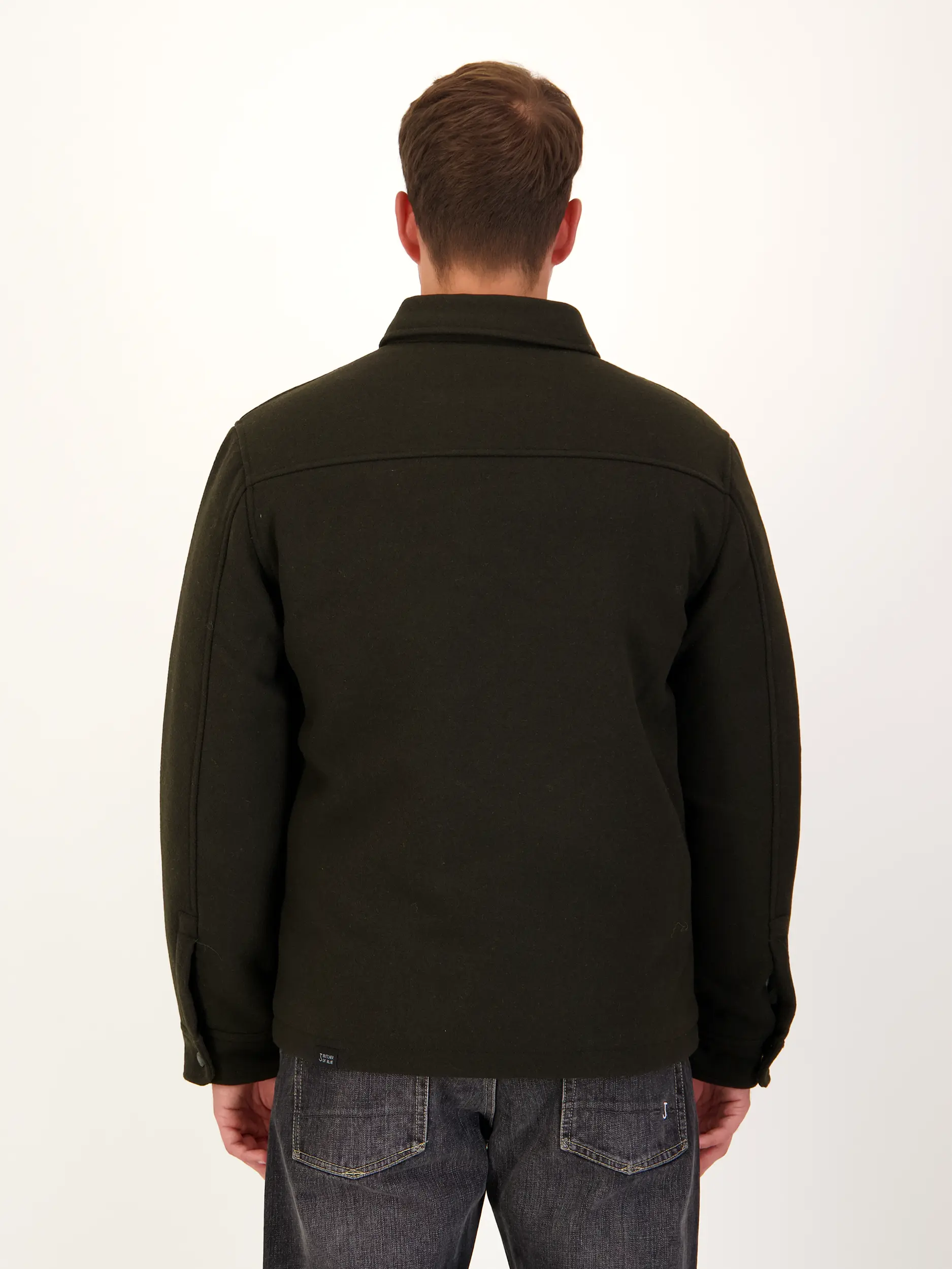 Overshirt mit Kentkragen langarm - Artikel Rückseite getragen von einem Modell - Farbe: Braun