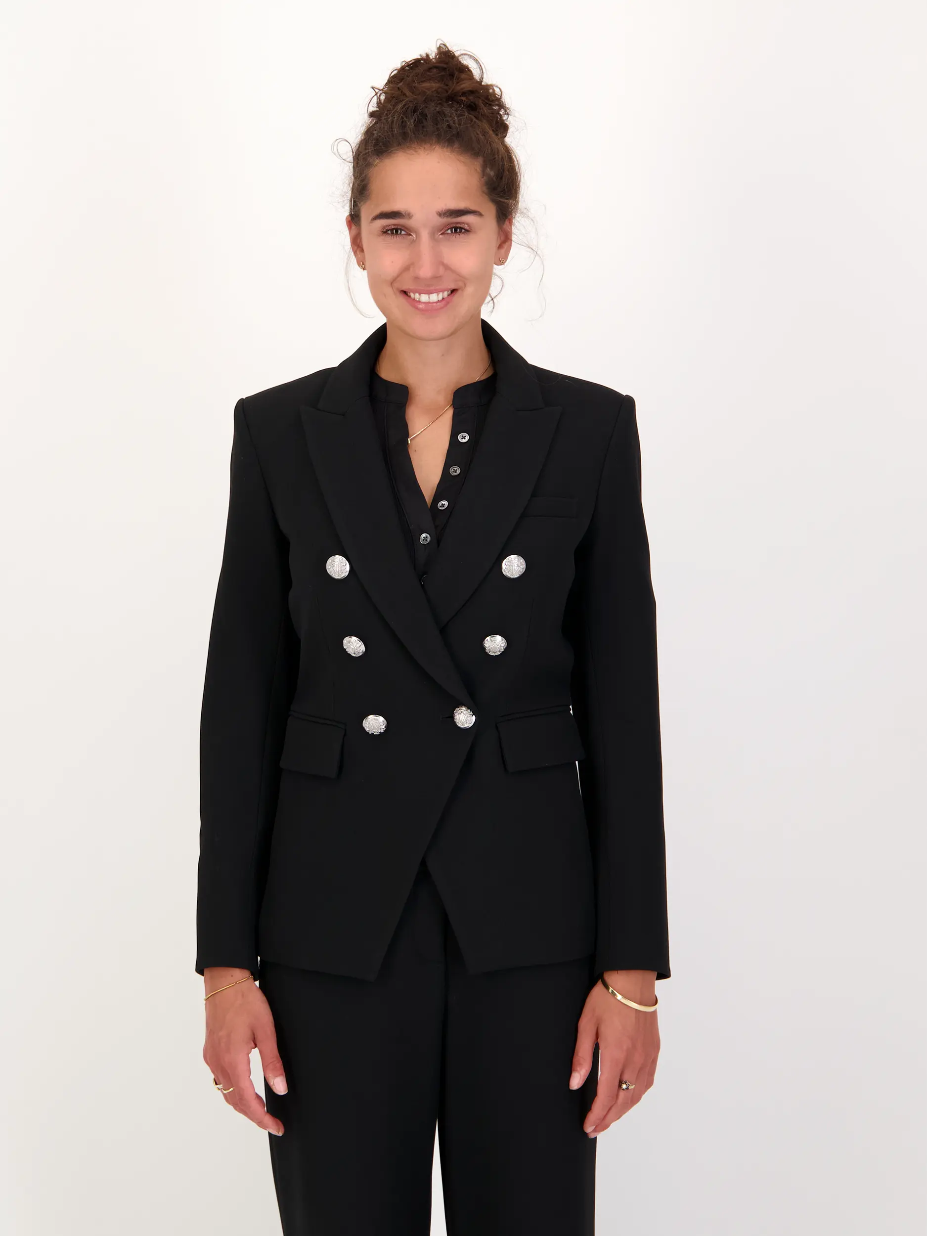 Blazer 'Miller Dickeyjacket' langarm - Artikel Vorderseite getragen von einem Modell - Farbe: Schwarz