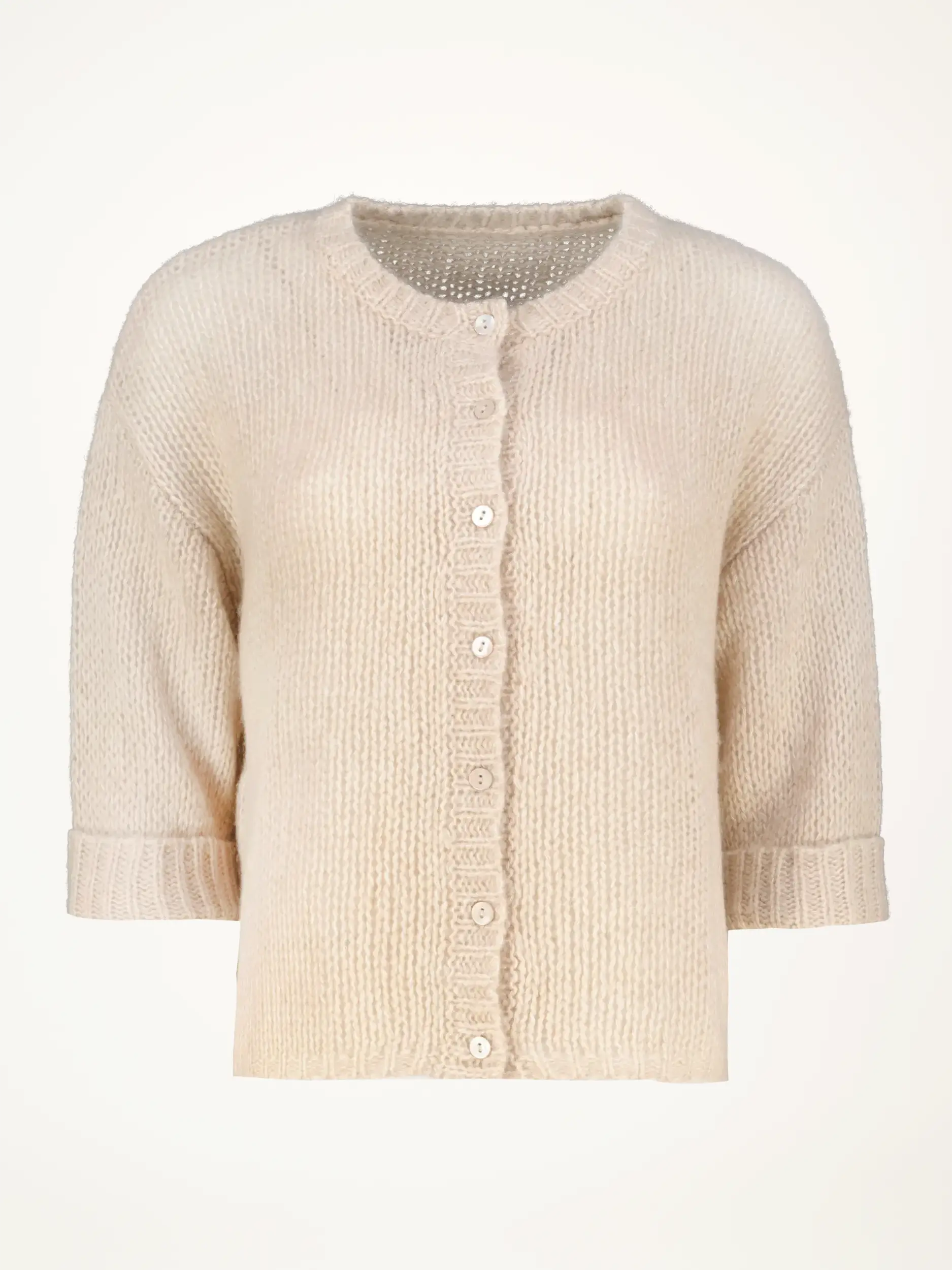 Strickjacke kurzarm aus Kaschmir Seide Mix - Artikelansicht - Farbe: Braun