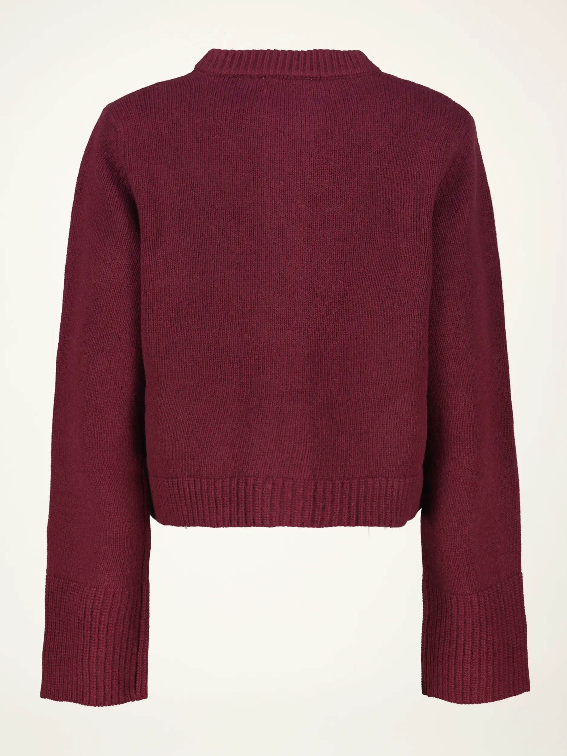 Strickjacke 'Lilly' aus Woll-Kaschmir-Mix langarm - Artikel Rückseite - Farbe: Rot