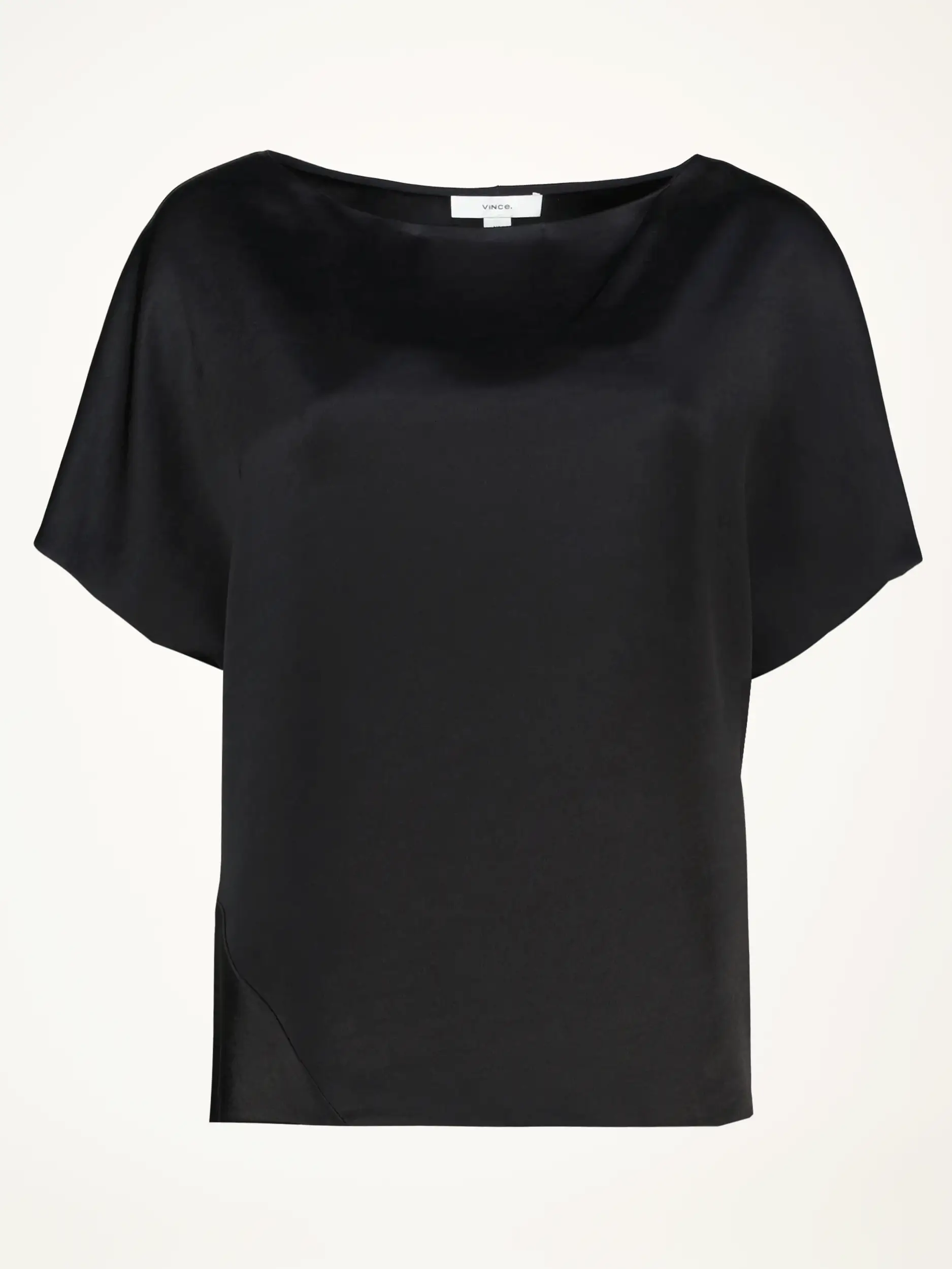 Satinbluse kurzarm - Artikelansicht - Farbe: Schwarz