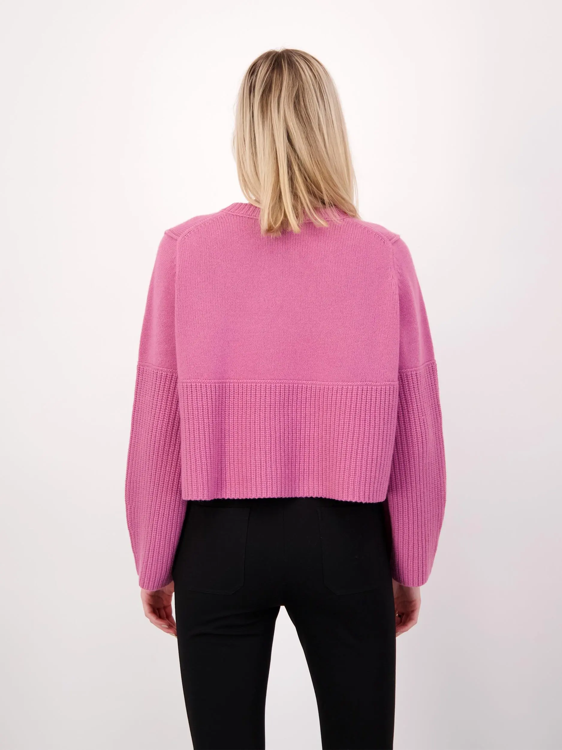 Pullover 'Delicate Statement' aus Woll-Mix kurzarm - Artikelansicht - Farbe: Rosa & Pink