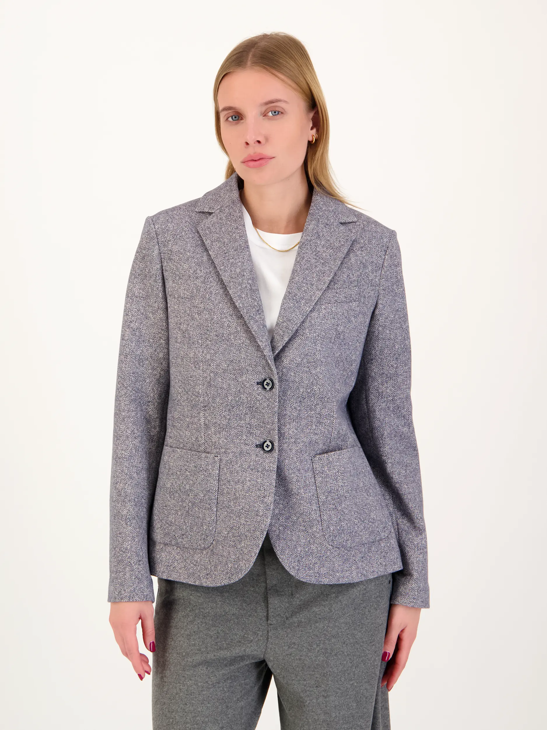 Blazer  - Artikel Vorderseite getragen von einem Modell - Farbe: Blau