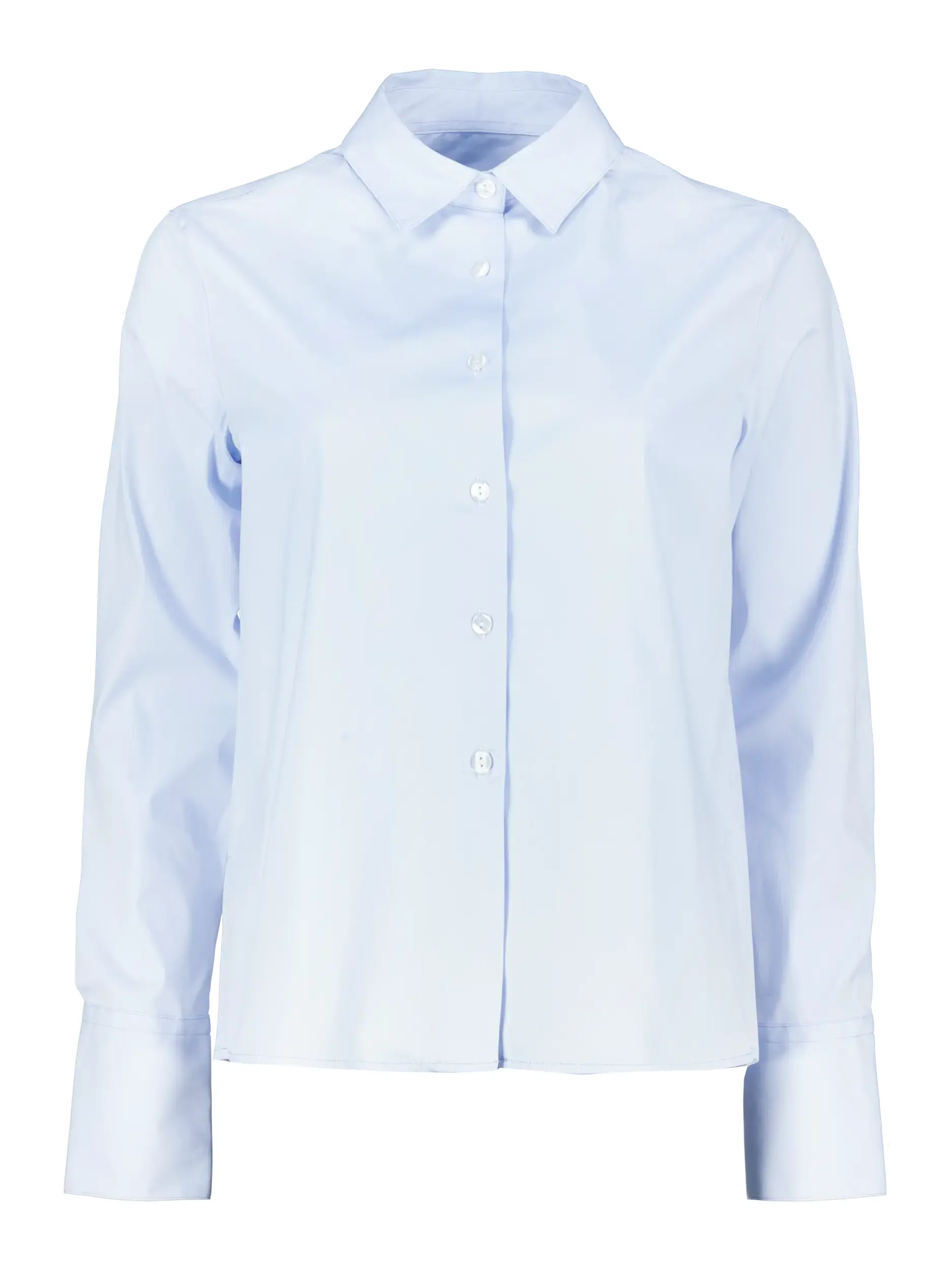 Baumwollbluse langarm - Artikel Vorderseite - Farbe: Blau