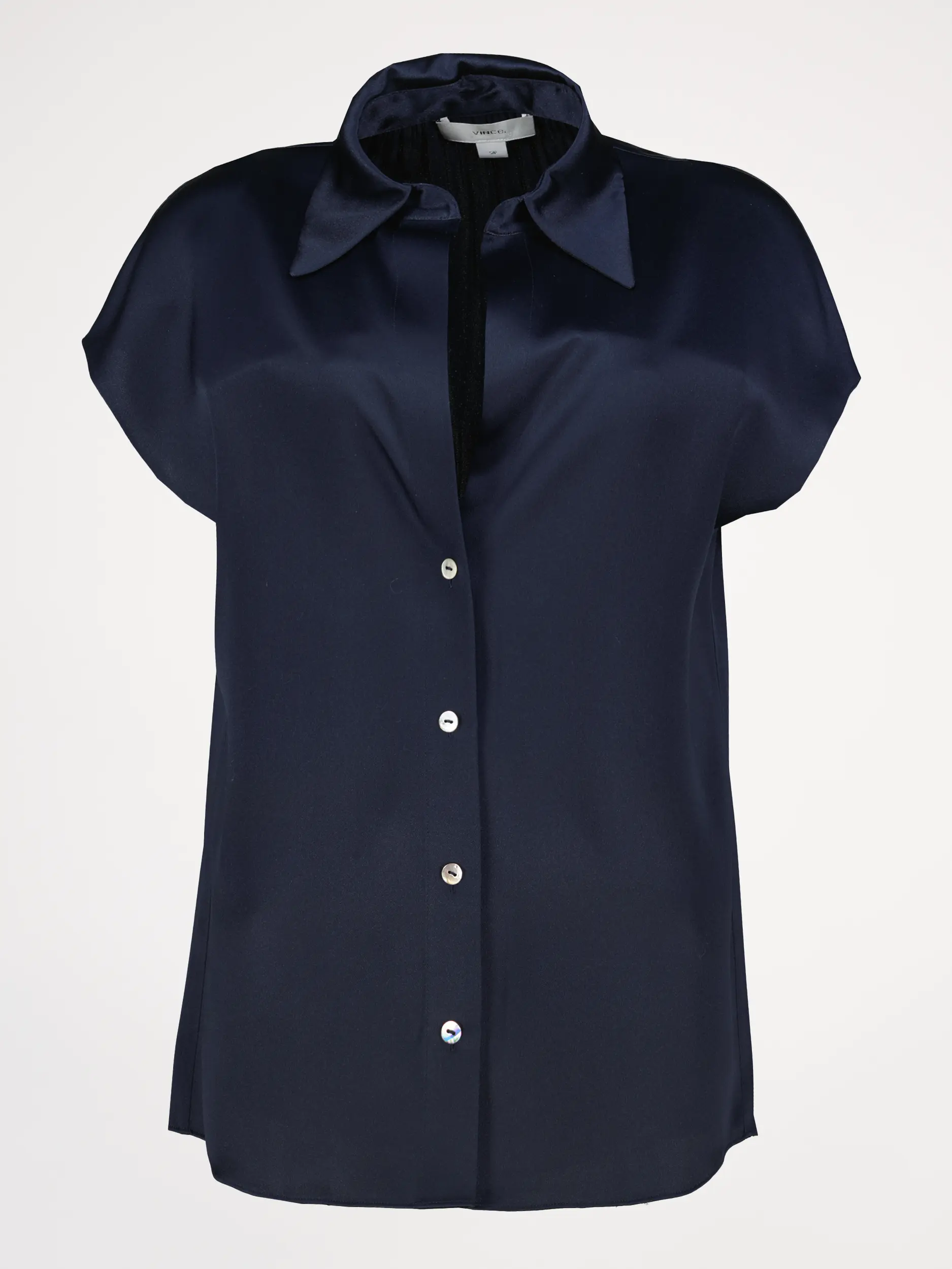 Seidenbluse kurzarm - Artikelansicht - Farbe: Blau