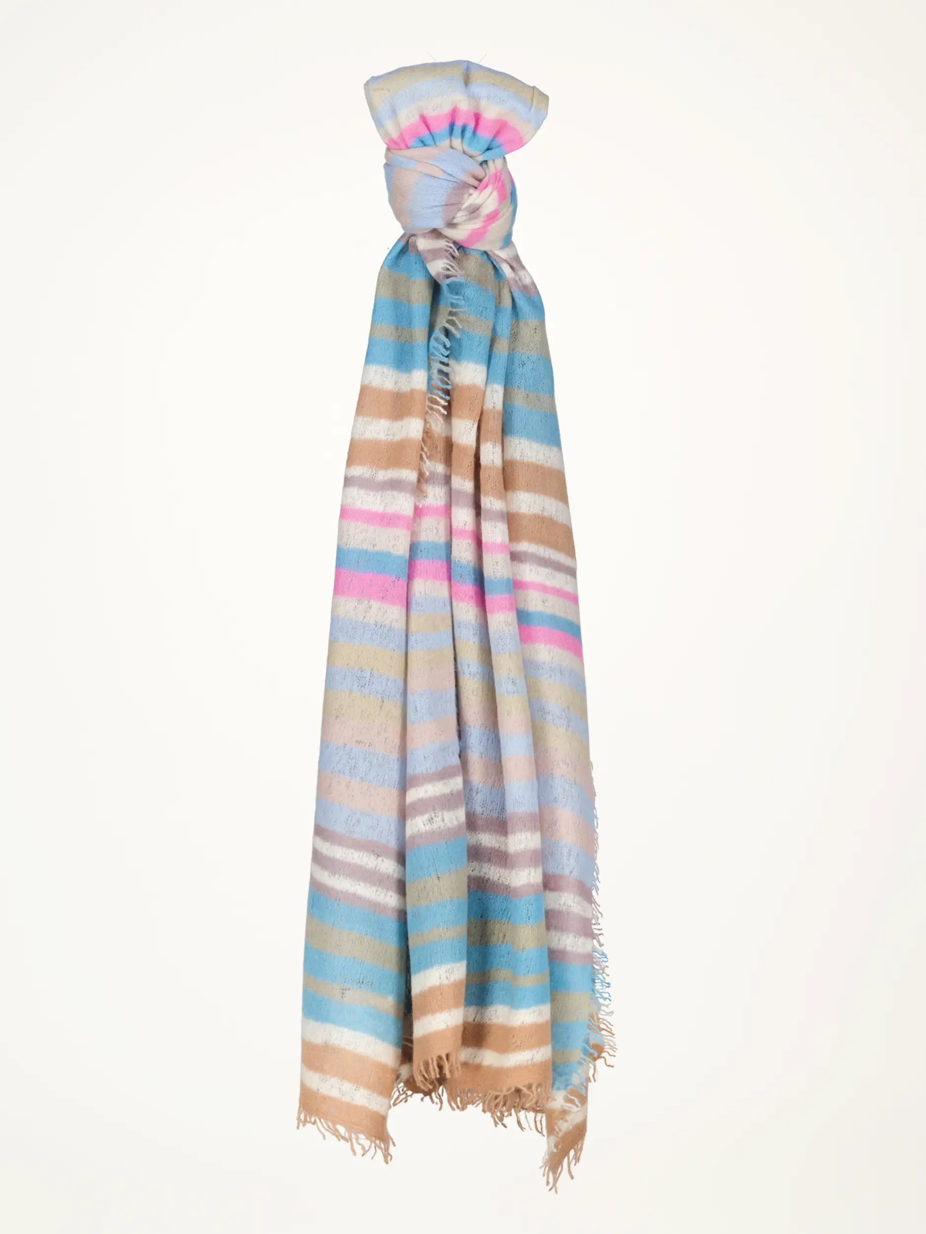 Gestreifter Schal 'Meadow Strips'  - Artikelansicht - Farbe: Beige