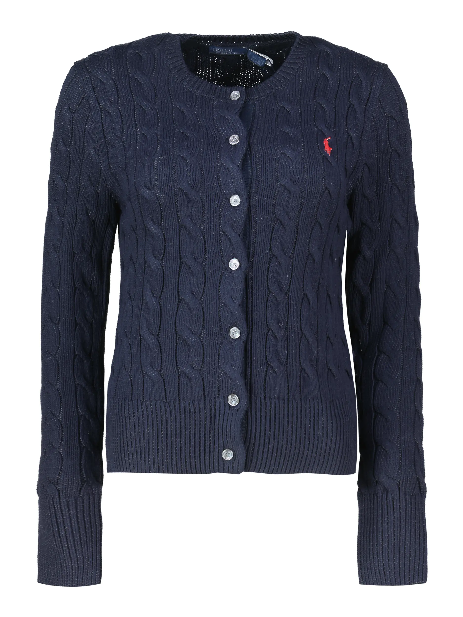 Strickjacke mit Zopfmuster  - Artikel Vorderseite - Farbe: Blau