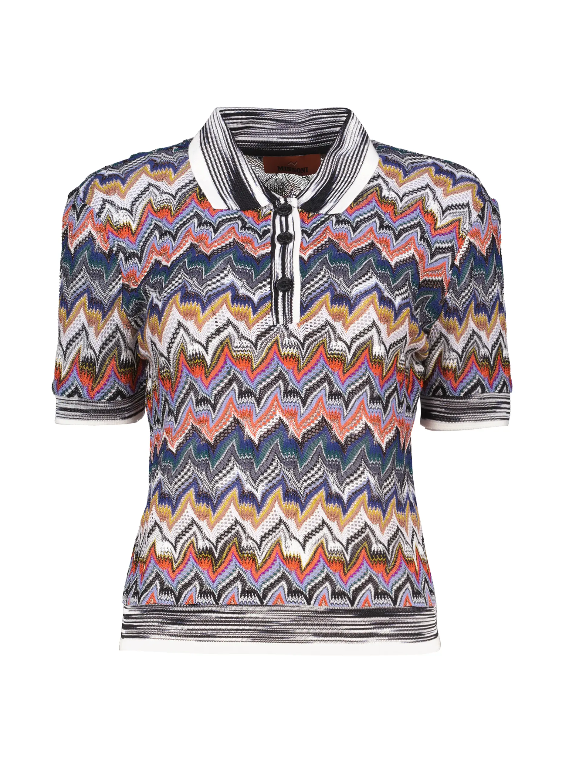 Gemustertes Poloshirt - Artikel Vorderseite - Farbe: Blau