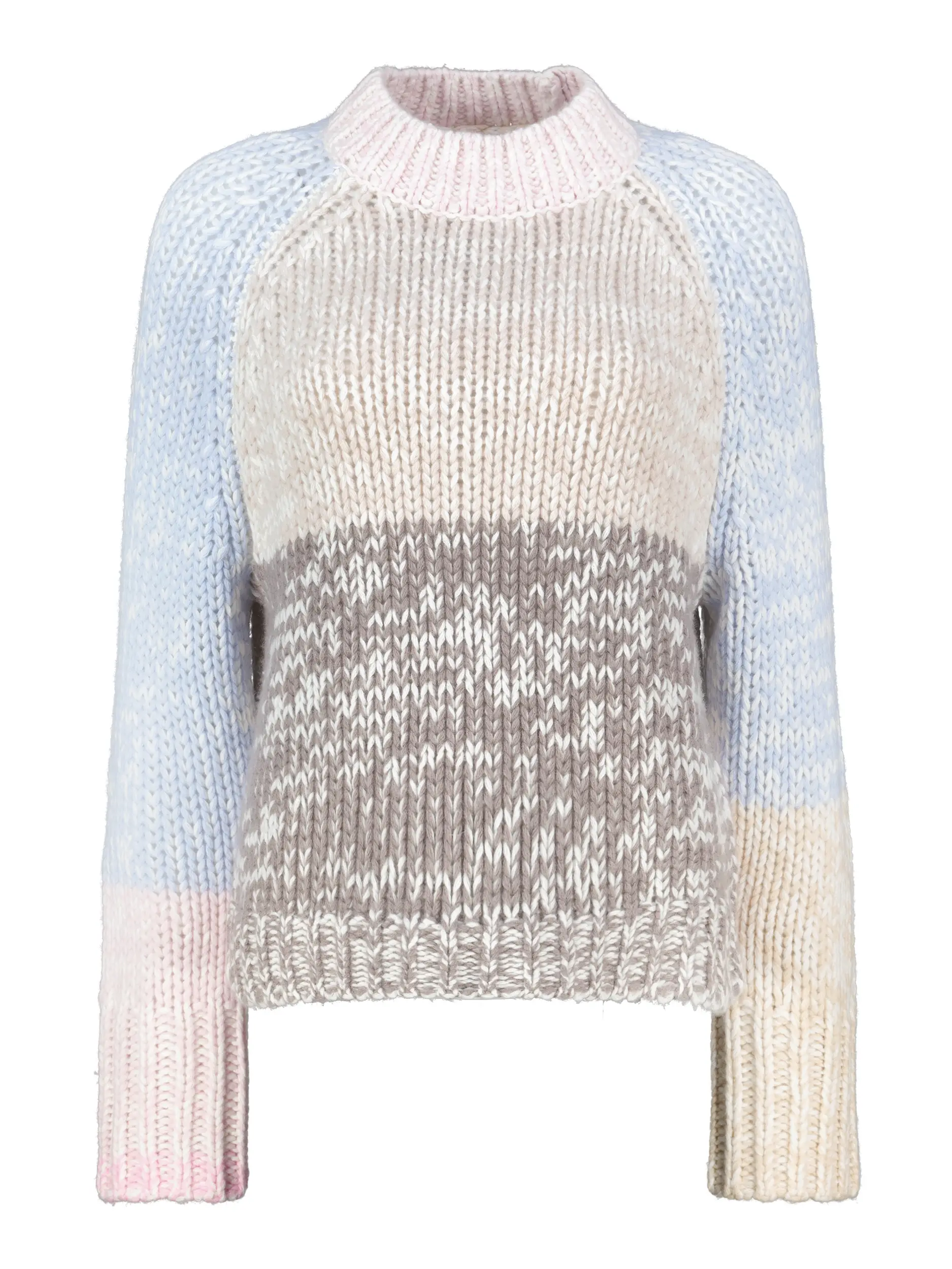 Gemusterter Pullover 'Ace' aus Wolle langarm - Artikel Vorderseite - Farbe: Braun
