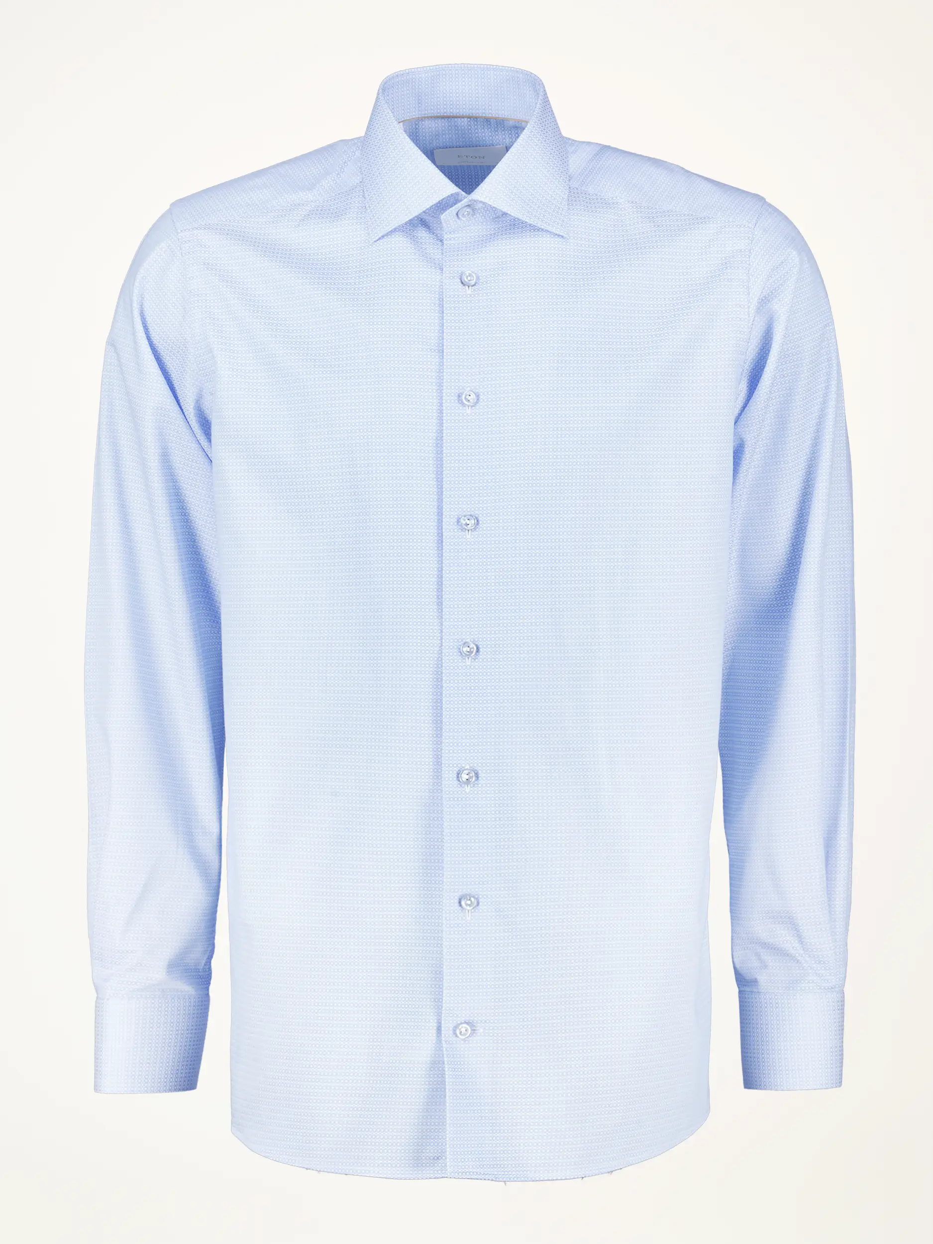 Gemustertes Hemd mit Kentkragen langarm - Artikelansicht - Farbe: Blau