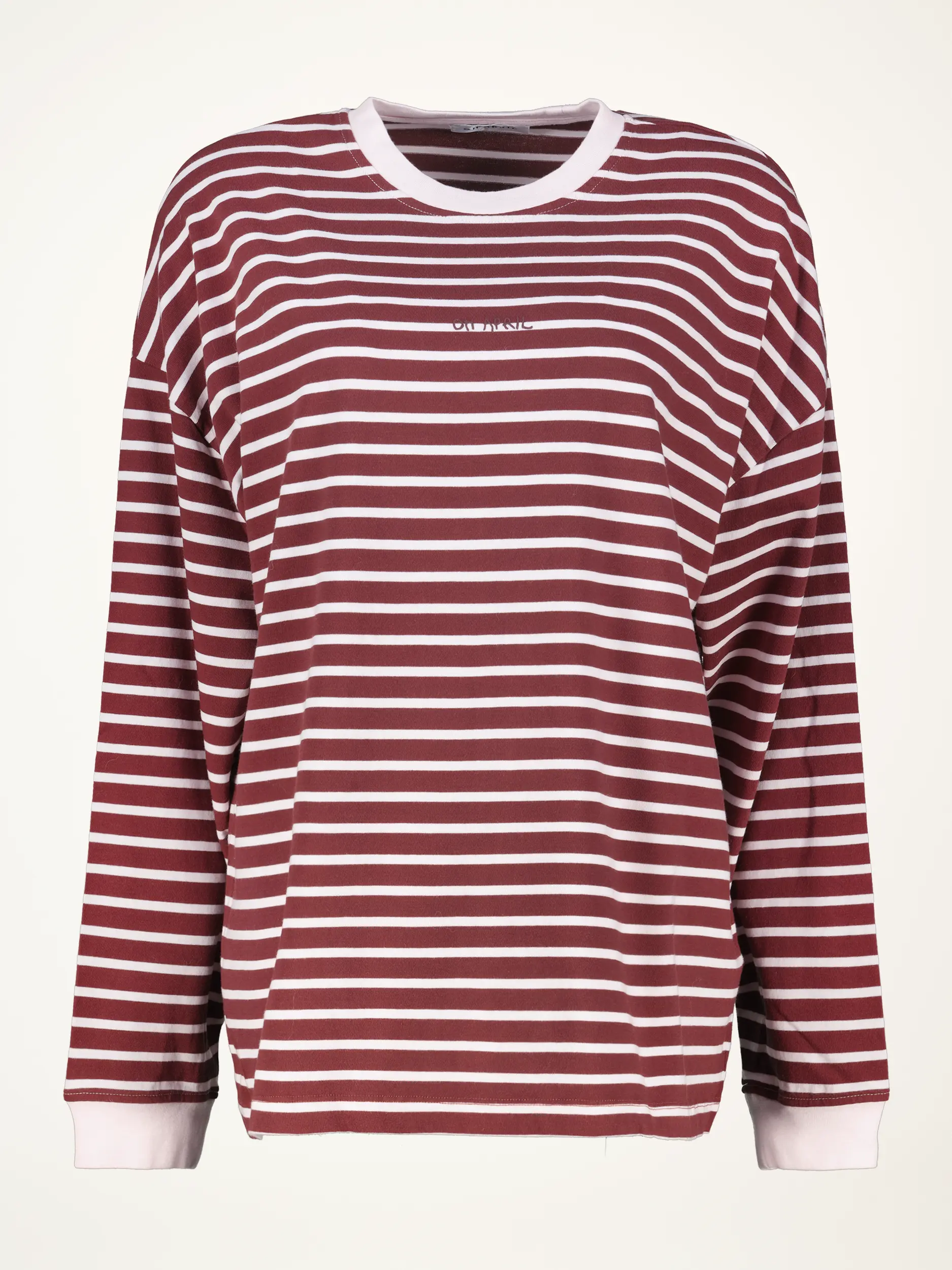 Gestreiftes Langarmshirt 'Ventia'  - Artikelansicht - Farbe: Rot