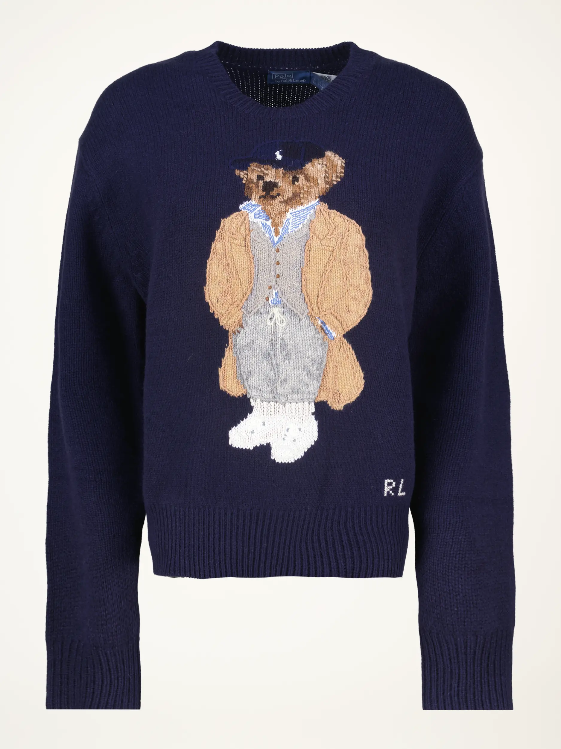Wollpullover mit Polo Bear  - Artikelansicht - Farbe: Blau