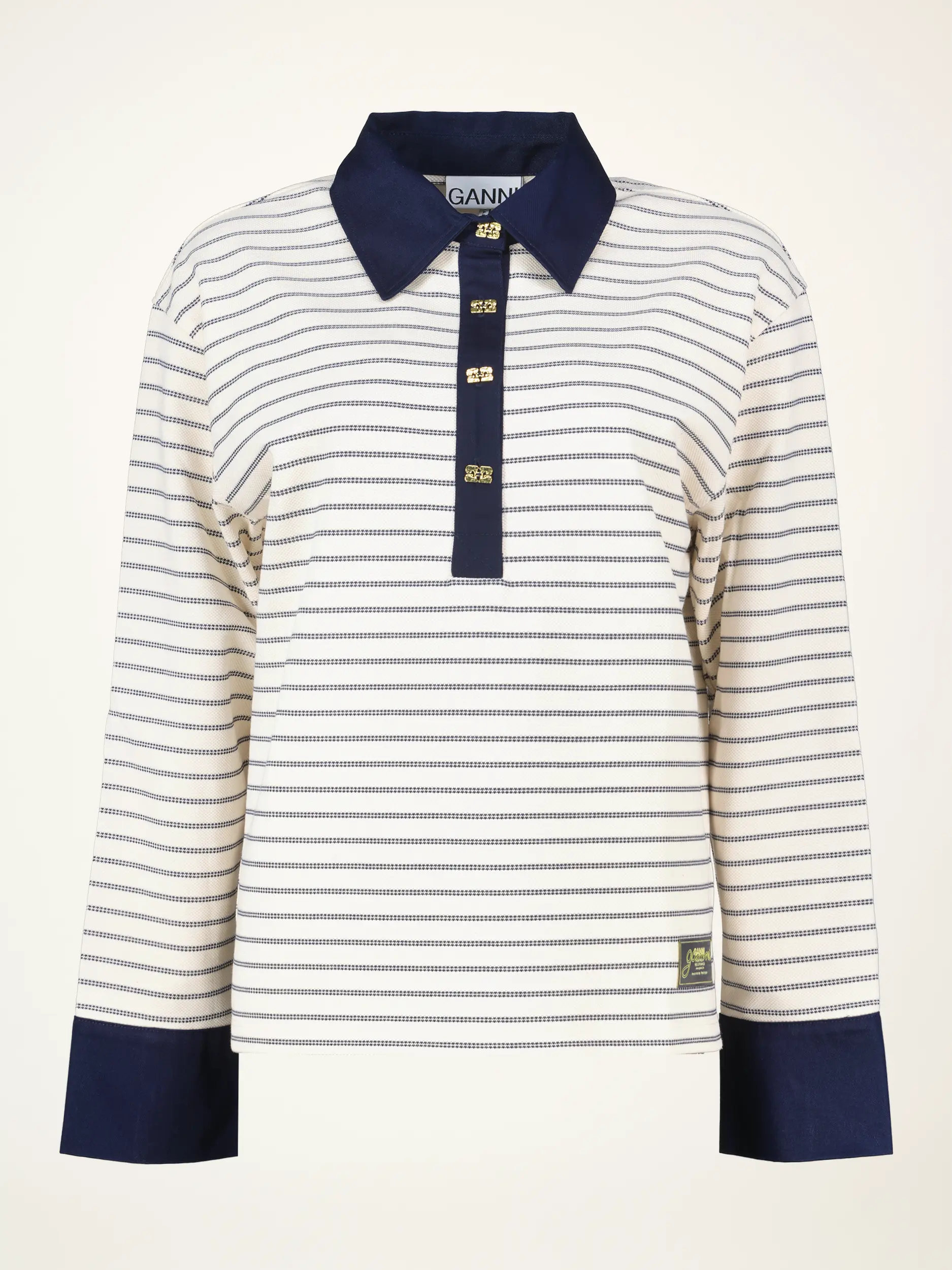Gestreiftes Poloshirt langarm - Artikelansicht Gestreiftes Poloshirt langarm - Artikelansicht