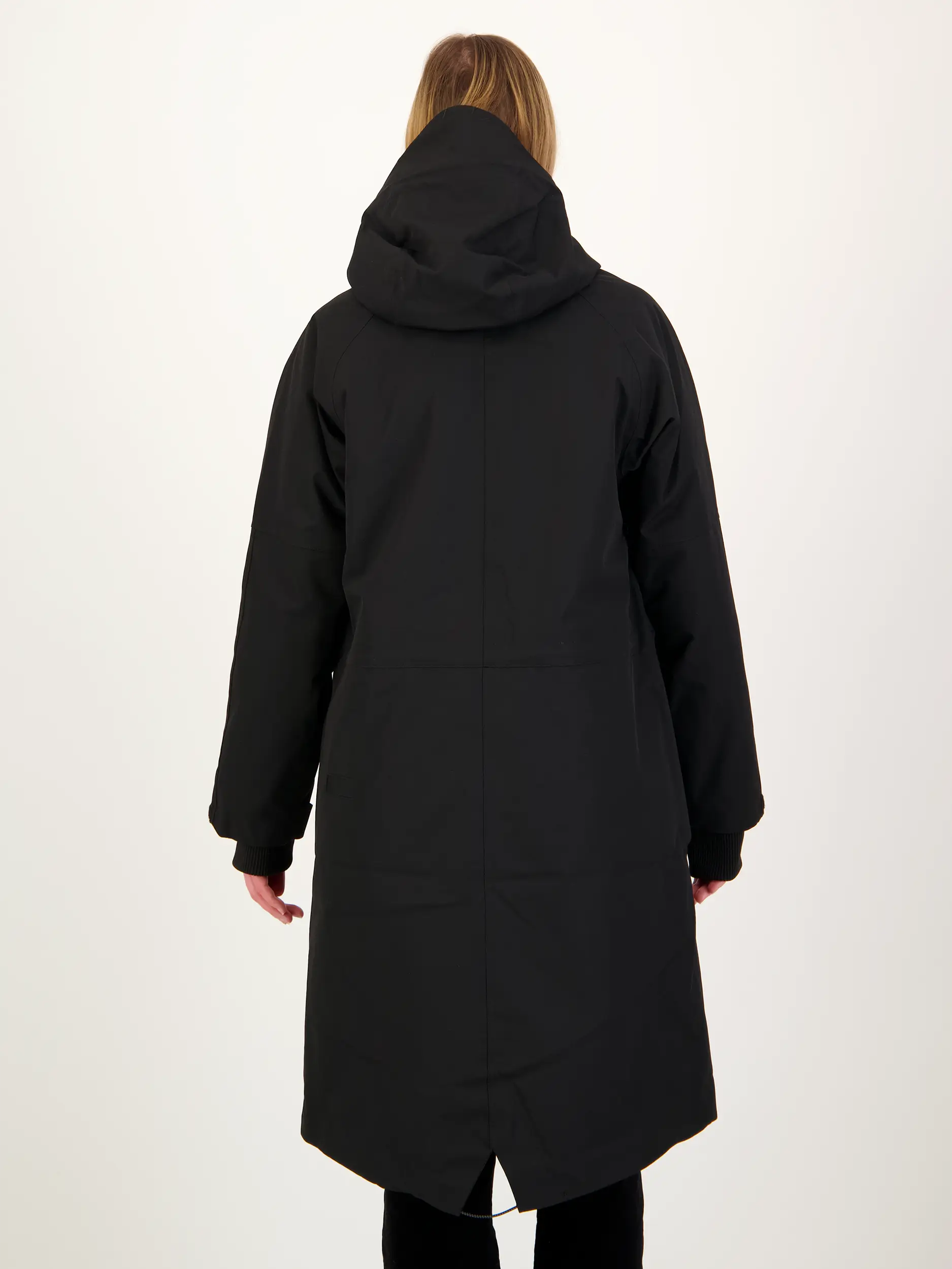 Mantel 'cold winter' - Artikel Rückseite getragen von einem Modell - Farbe: Schwarz