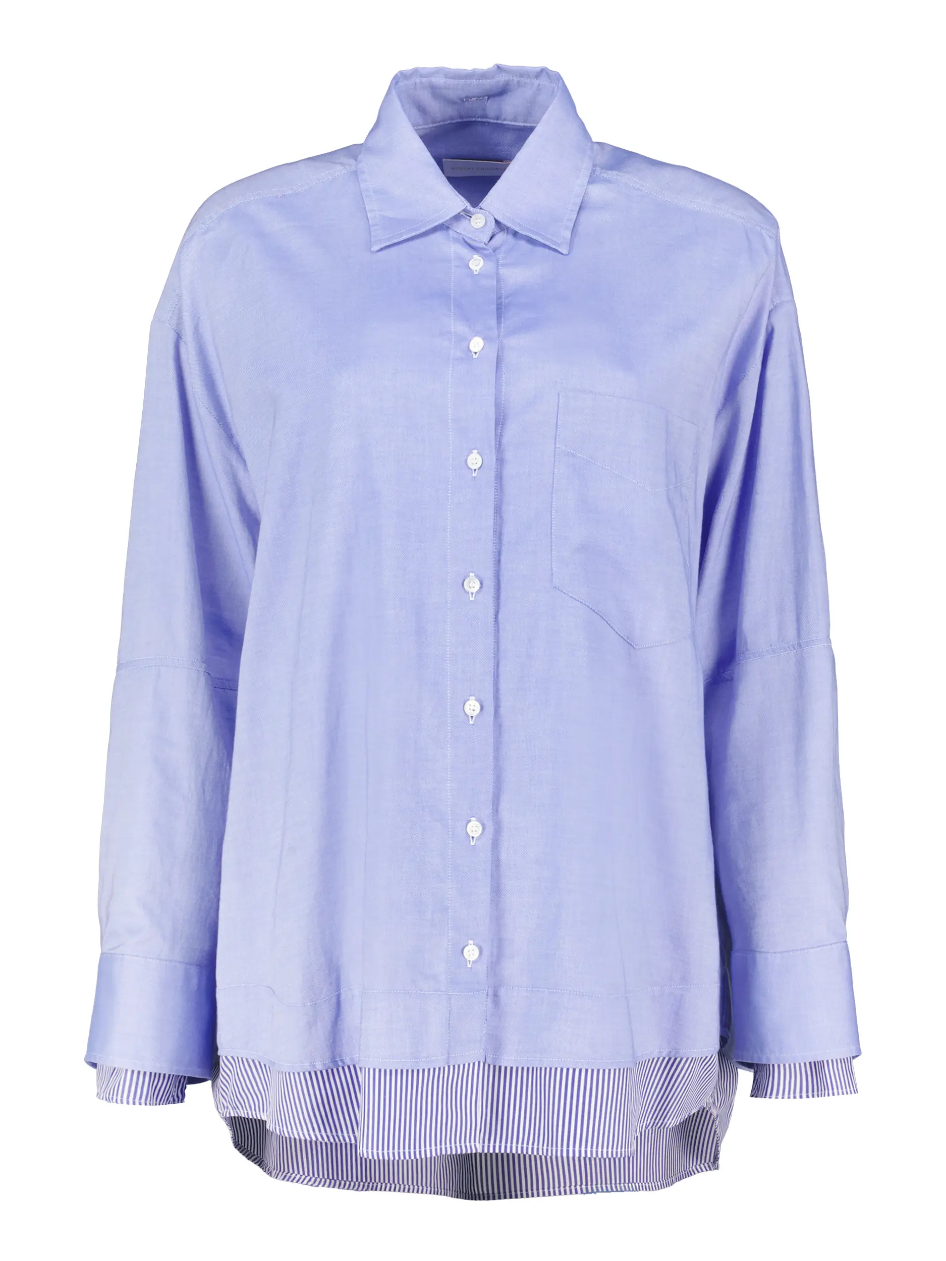 Baumwollbluse 'Meil' langarm - Artikel Vorderseite - Farbe: Blau