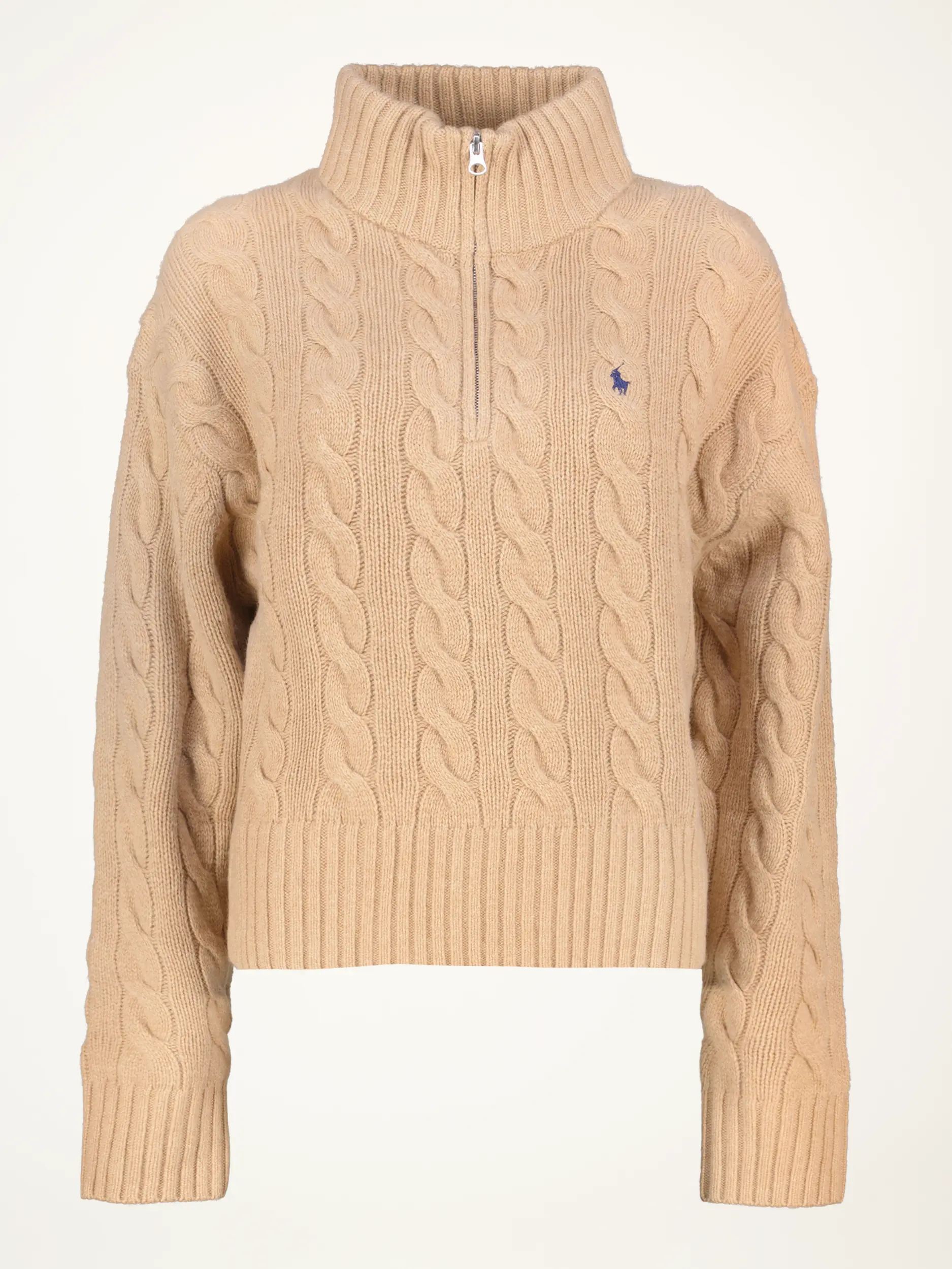 Wollpullover mit Zopfmuster - Artikelansicht - Farbe: Beige