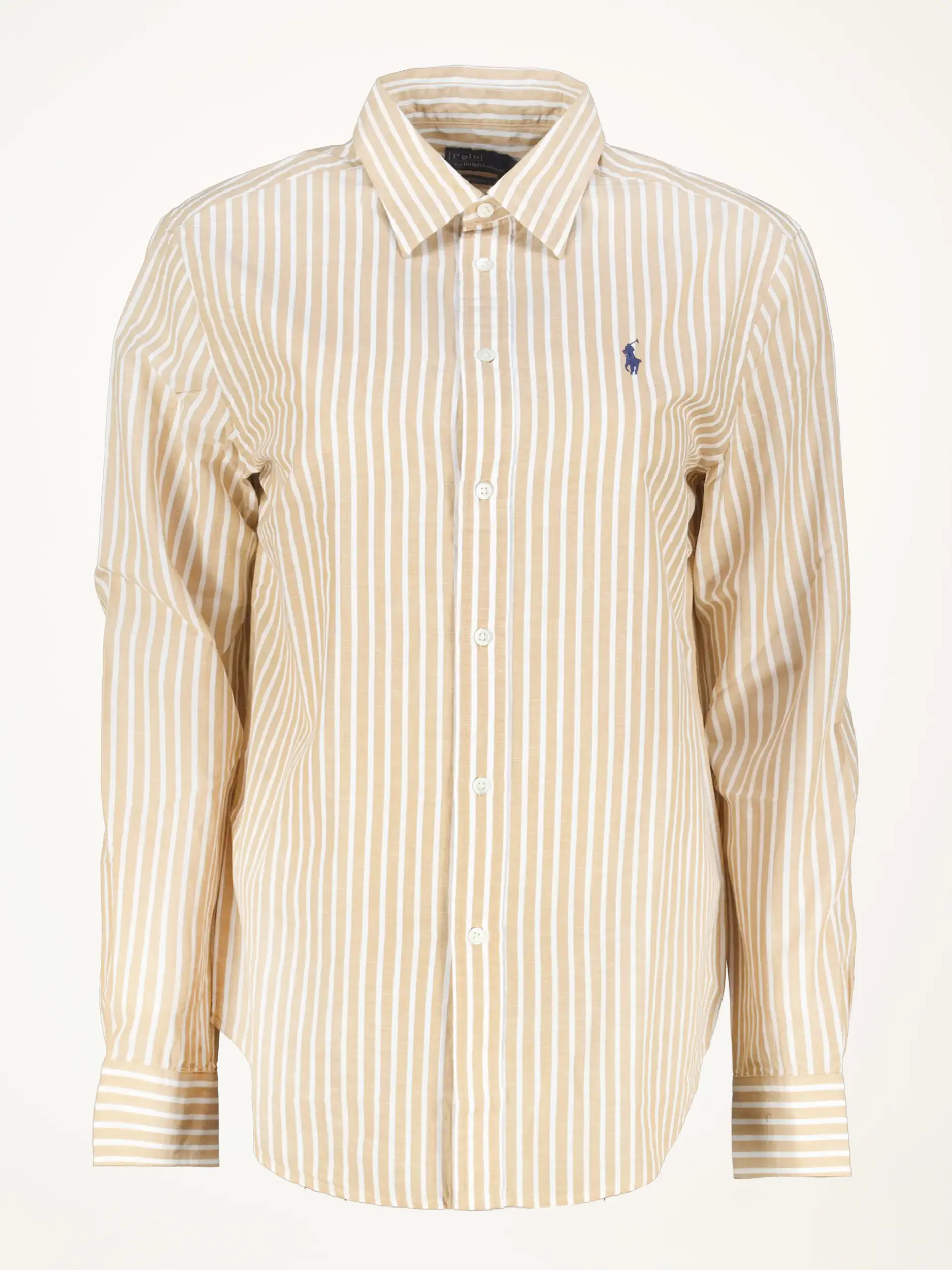 gestreifte Bluse aus Leinen langarm - Artikelansicht - Farbe: Braun