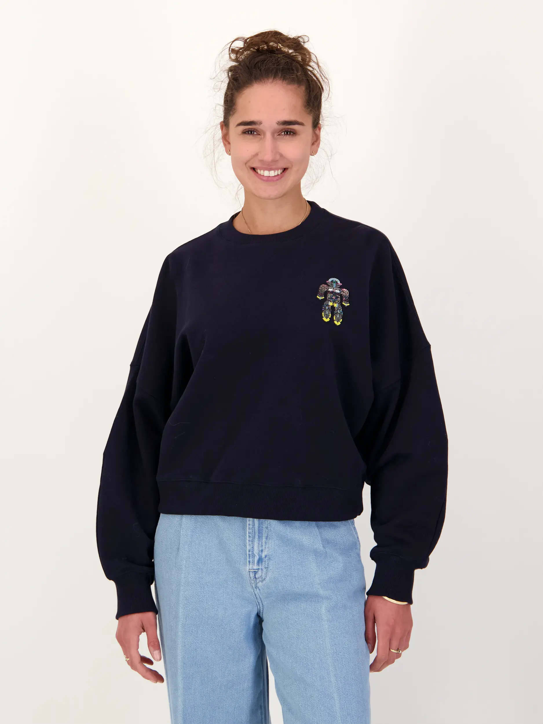 Sweatshirt 'Ibernatus' - Artikel Vorderseite getragen von einem Modell - Farbe: Blau