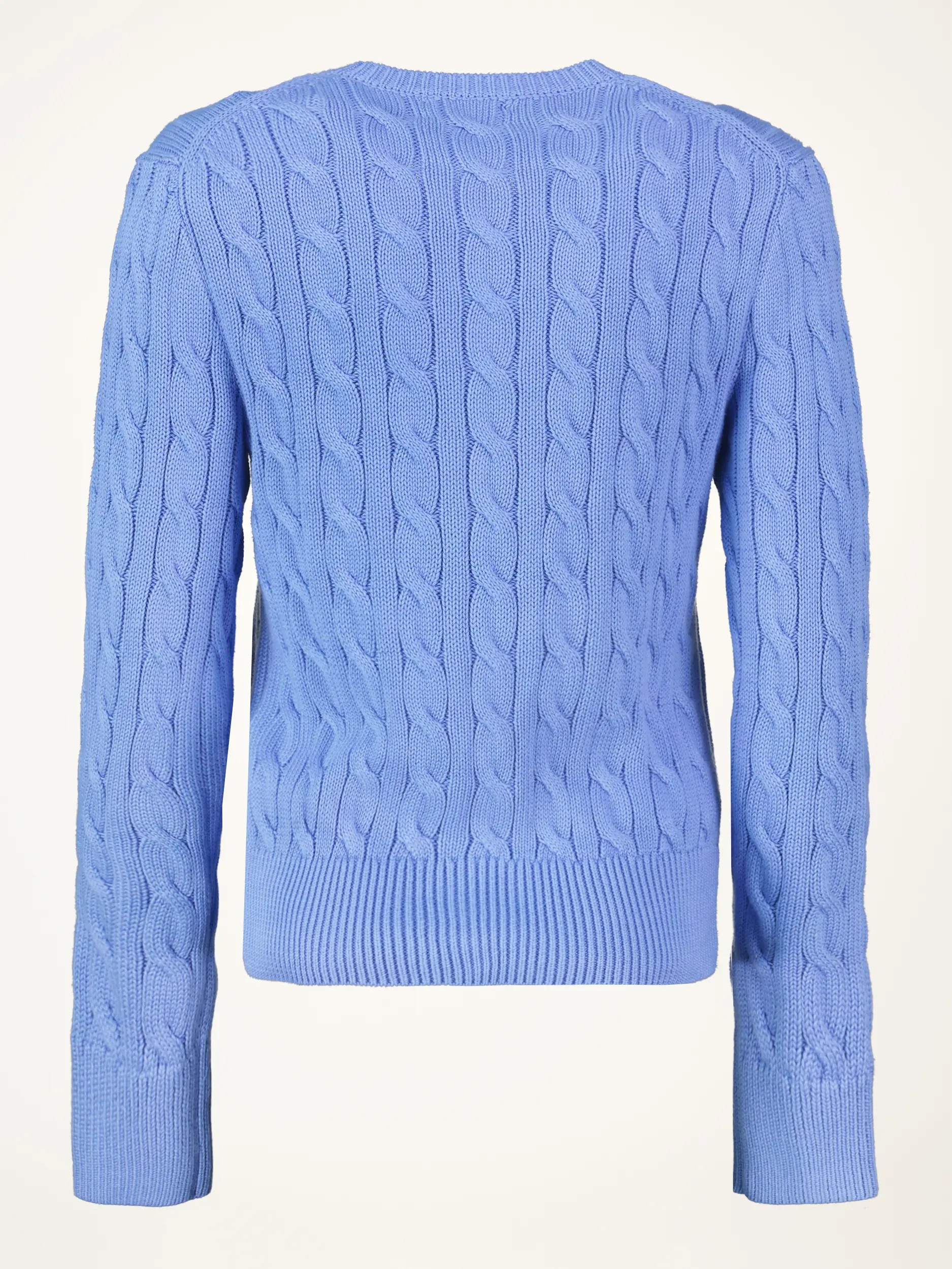 Strickjacke mit Zopfmuster  - Artikel Rückseite - Farbe: Blau