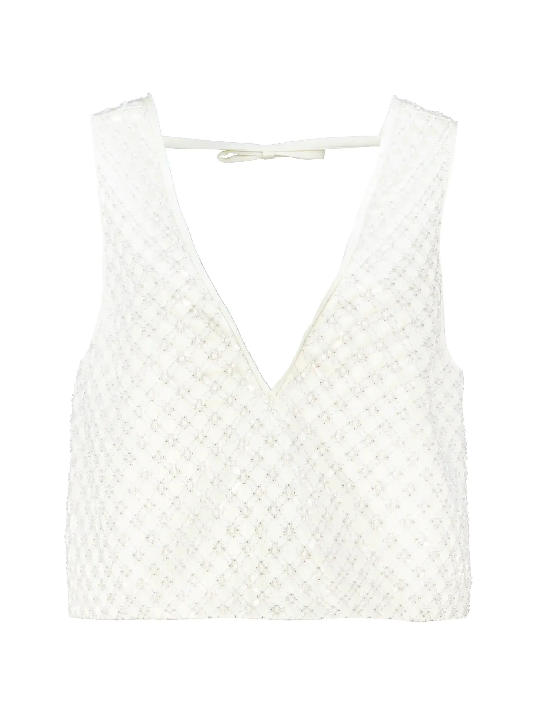 Top mit Pailletten - Artikel Vorderseite - Farbe: Creme