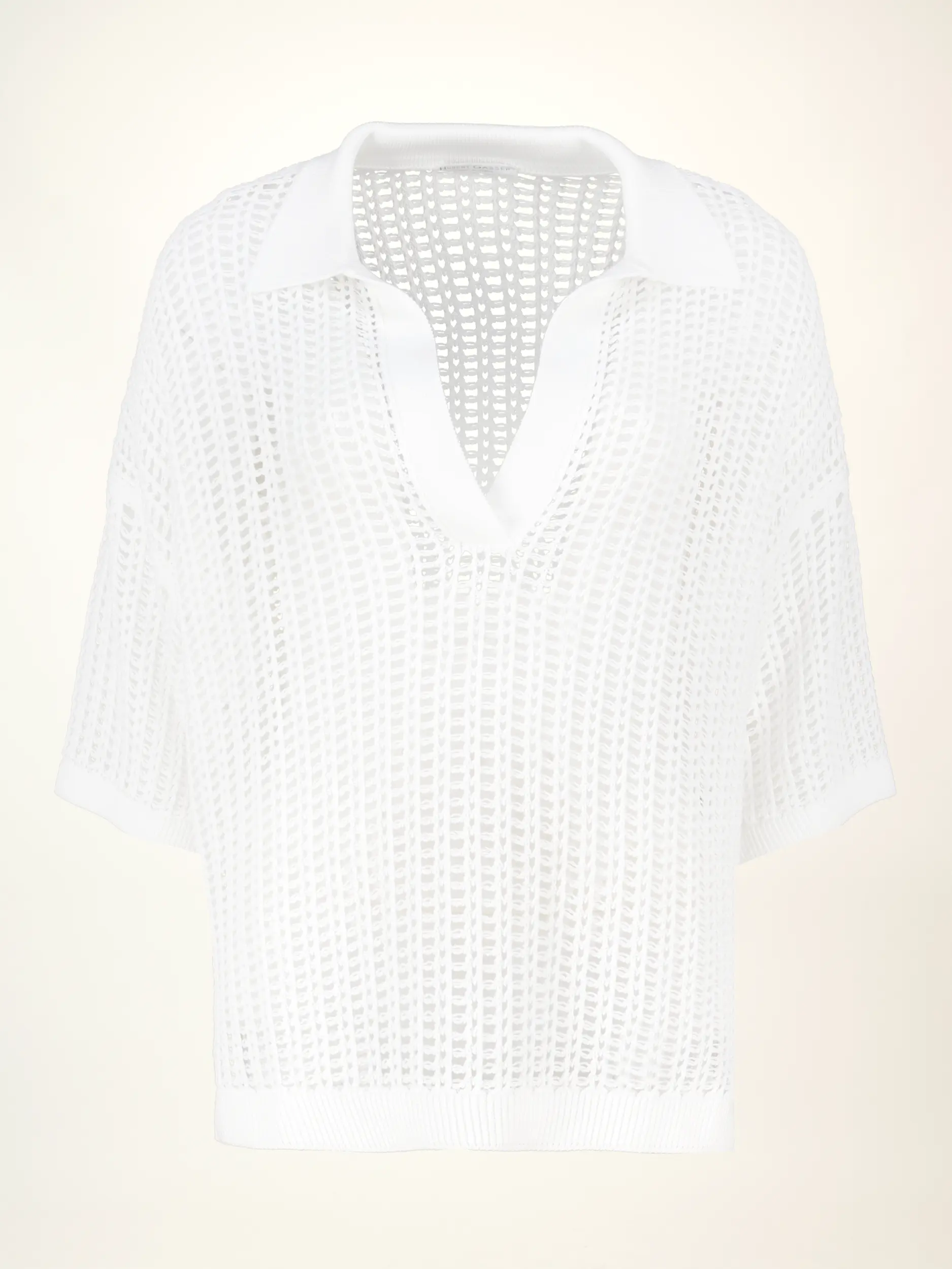 Pullover mit Lochstrickmuster 3/4 Arm - Artikelansicht - Farbe: Weiß