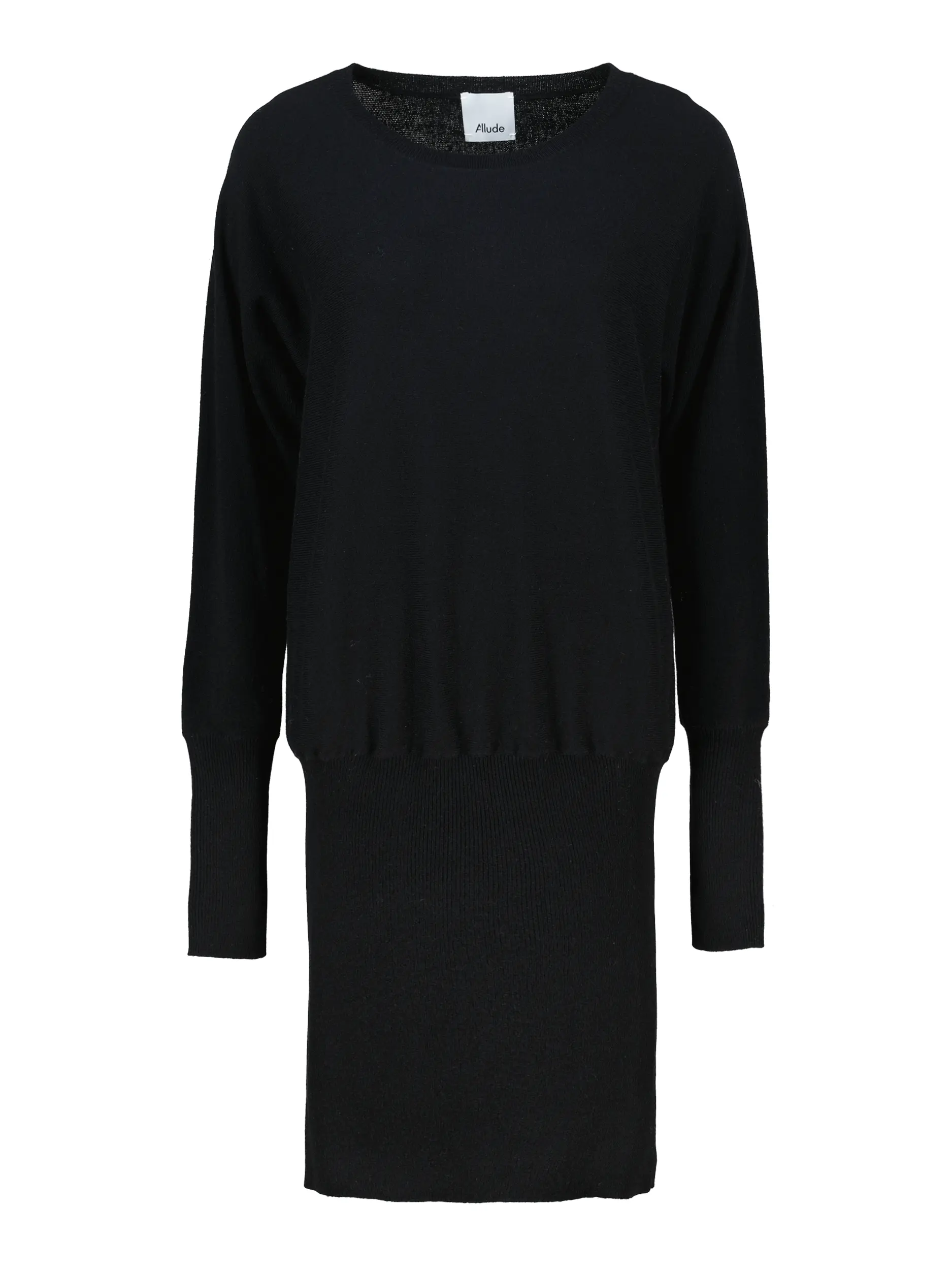 Midi Strickkleid aus Kaschmir-Mix langarm - Artikel Vorderseite - Farbe: Schwarz