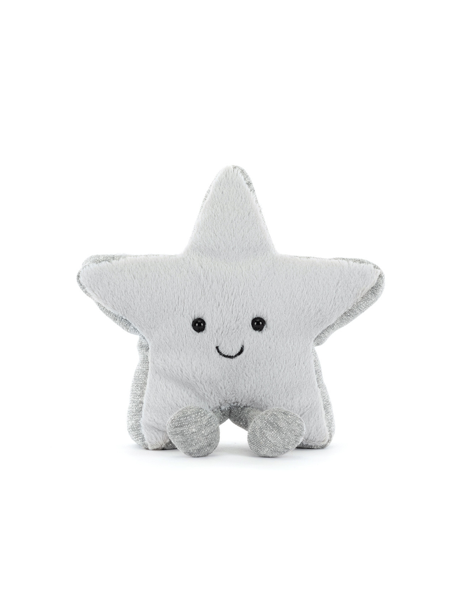 Jellycat-Stofftier 'Amuseables Silver Star' - Artikel Vorderseite - Farbe: Grau