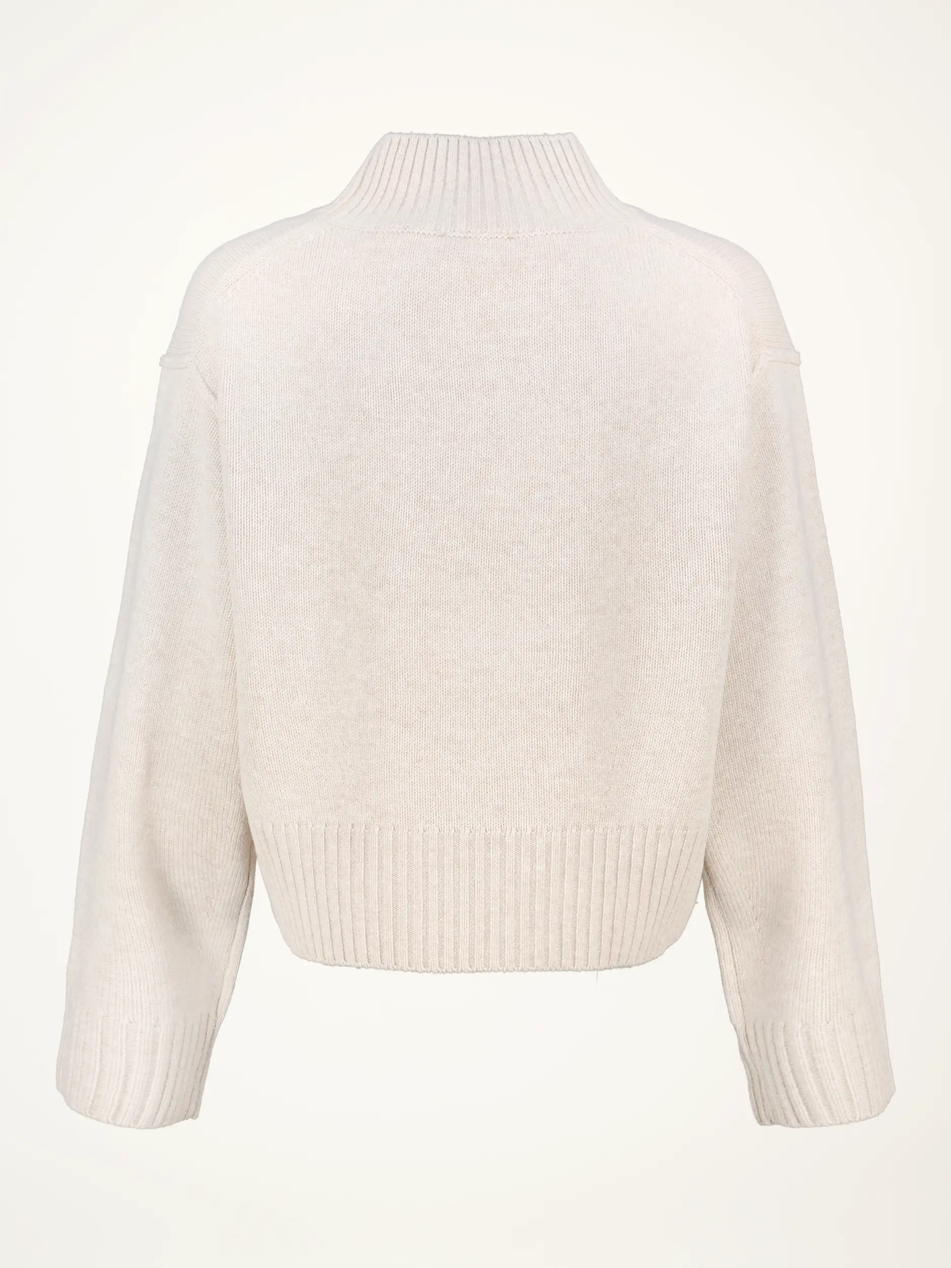 Pullover aus Wolle langarm - Artikel Rückseite - Farbe: Beige