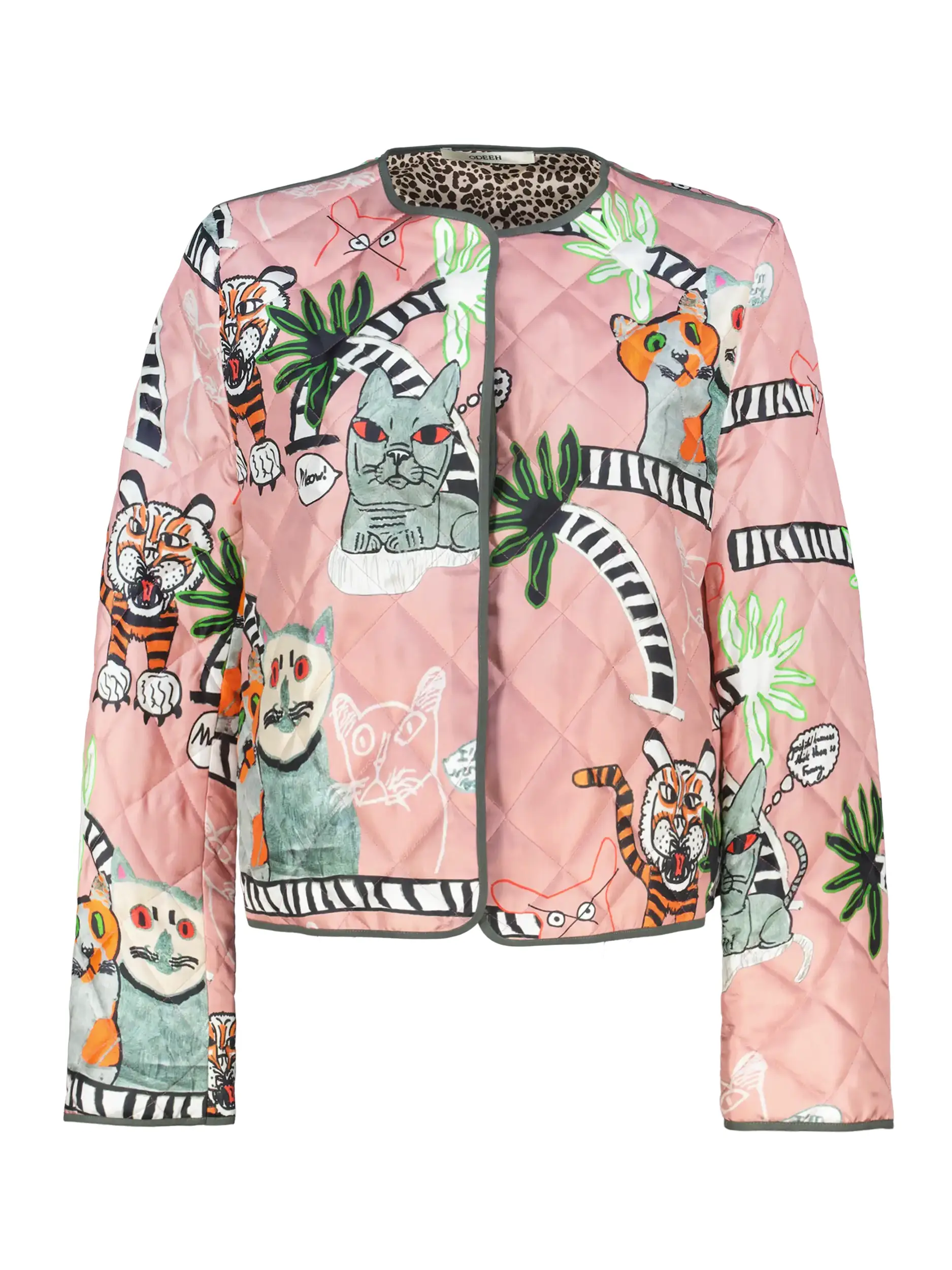 Gemusterte Steppjacke aus Seide - Artikel Vorderseite - Farbe: Rosa&Pink