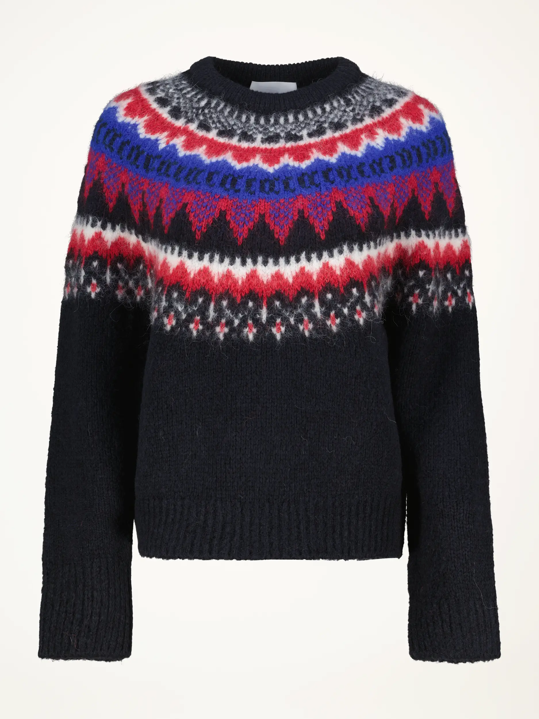 Pullover aus Wolle mit Norwegermuster langarm - Artikelansicht - Farbe: Grau