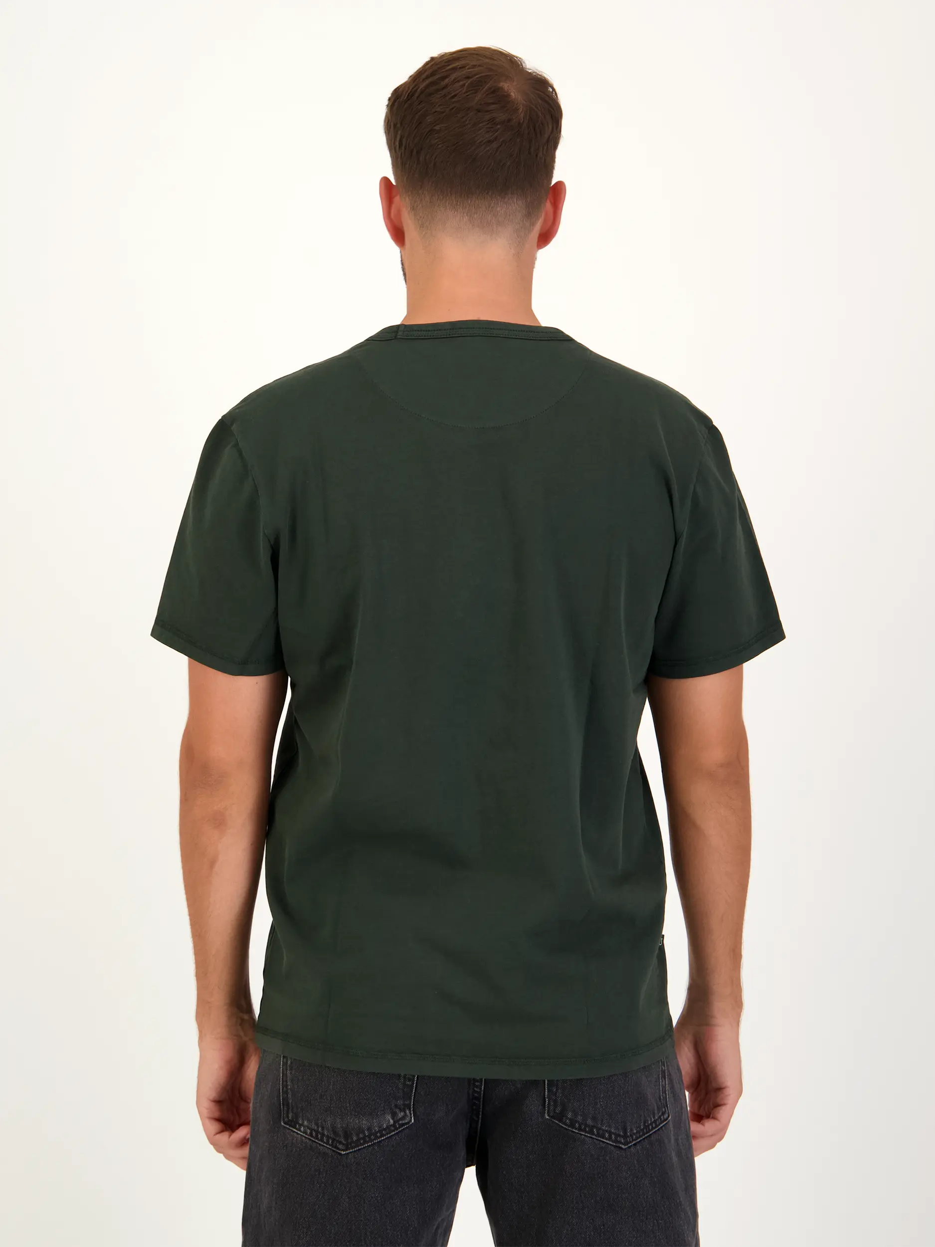 T-Shirt - Artikel Rückseite getragen von einem Modell - Farbe: Grün