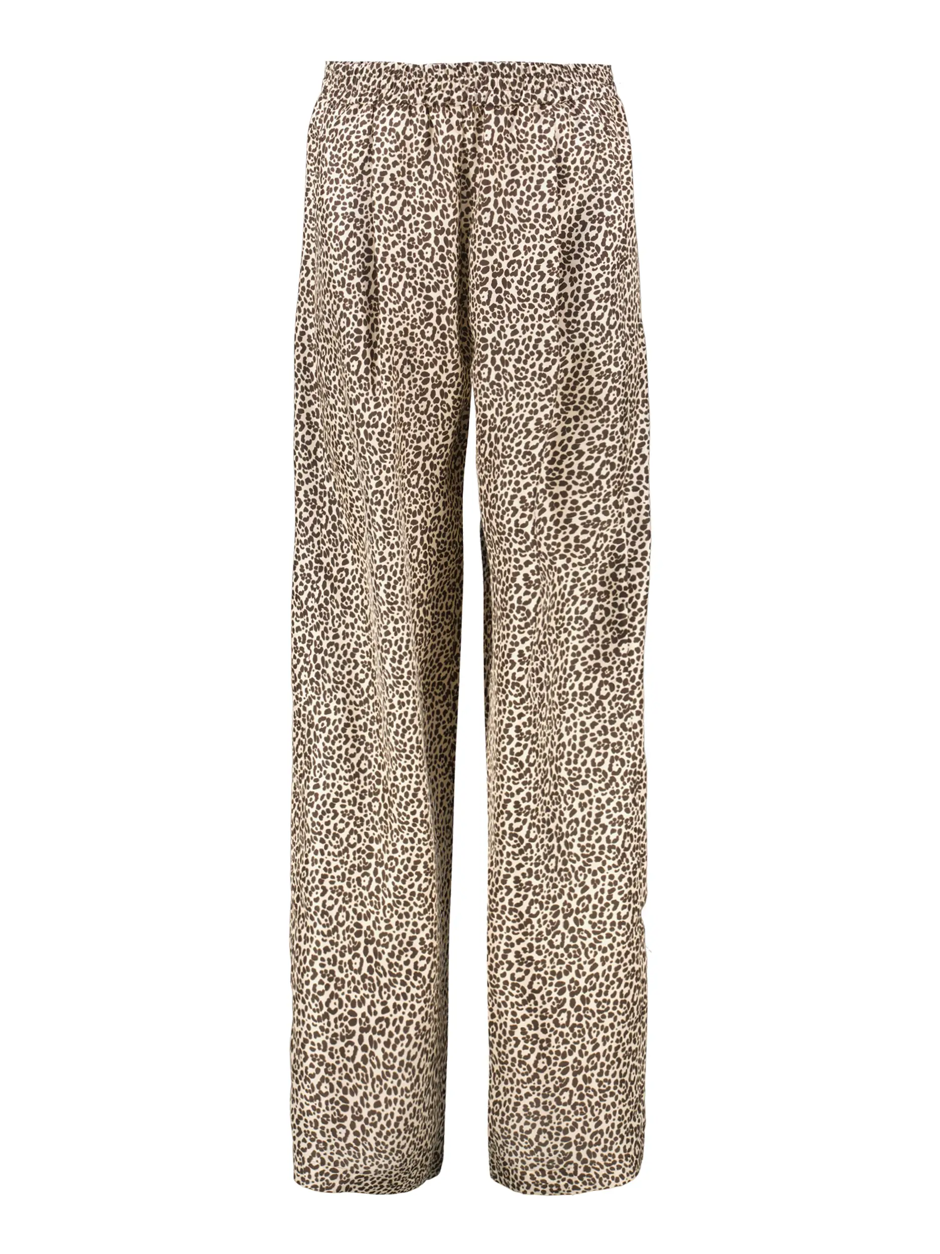 Seidenhose mit Leo-Print - Artikel Vorderseite - Farbe: Braun