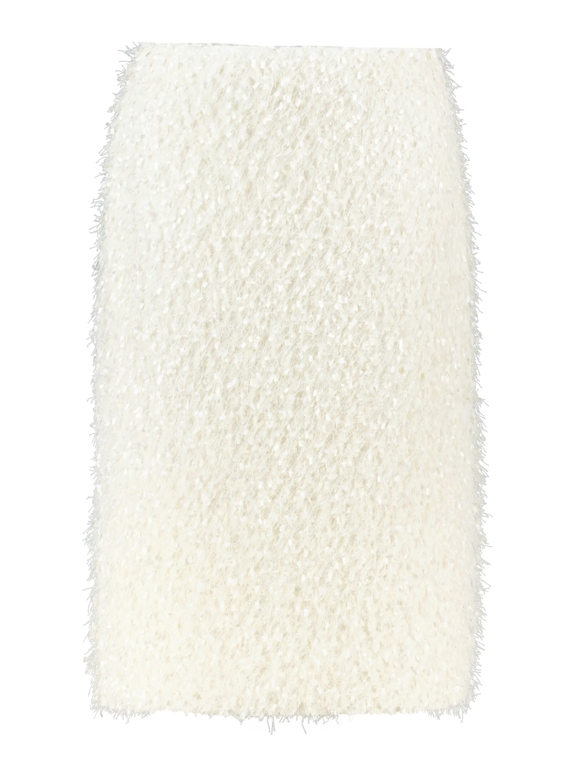 Midirock mit federartigen Fransen - Artikel Vorderseite - Farbe: Weiß