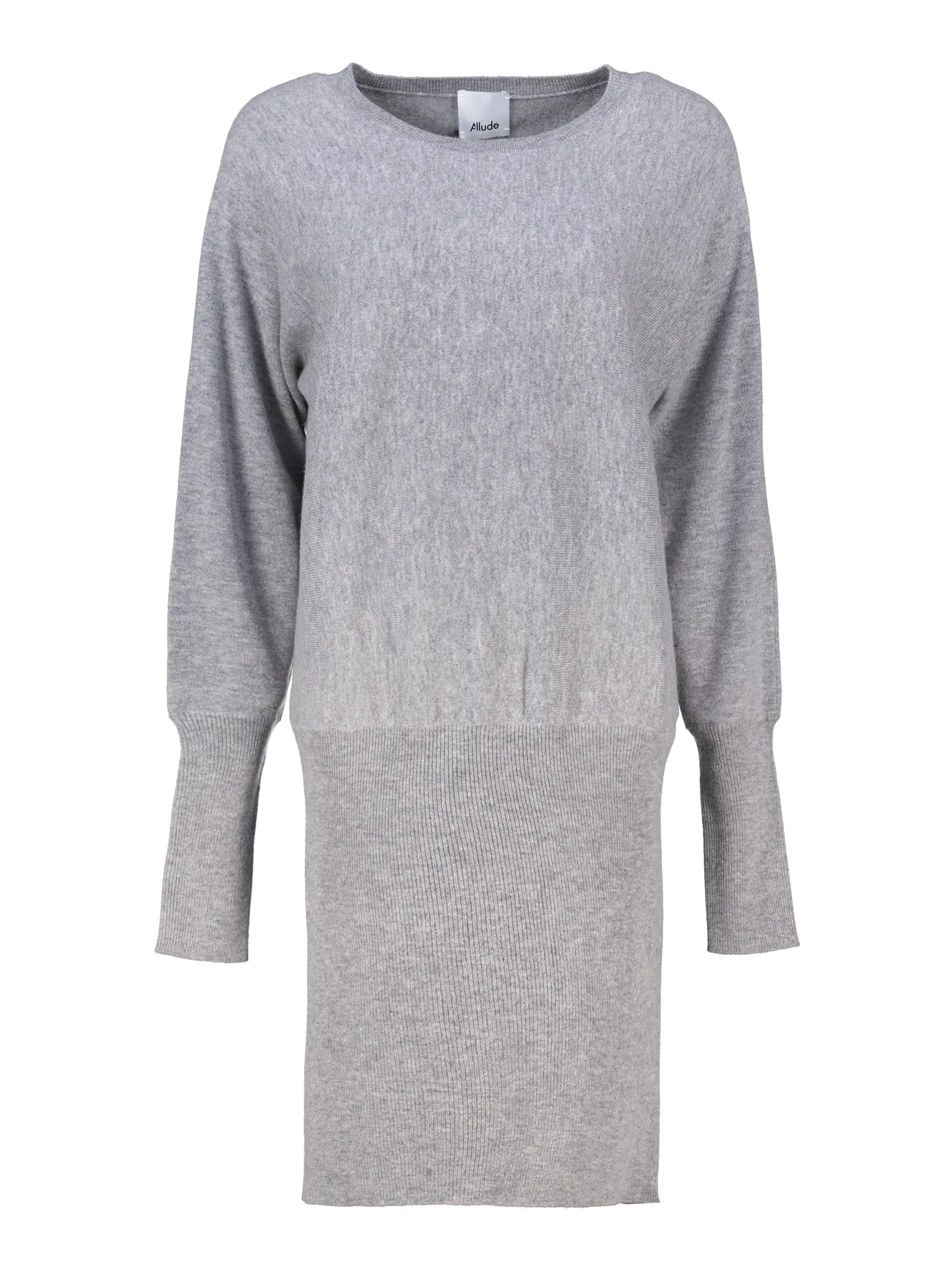Midi Strickkleid aus Kaschmir-Mix langarm - Artikel Vorderseite - Farbe: Grau