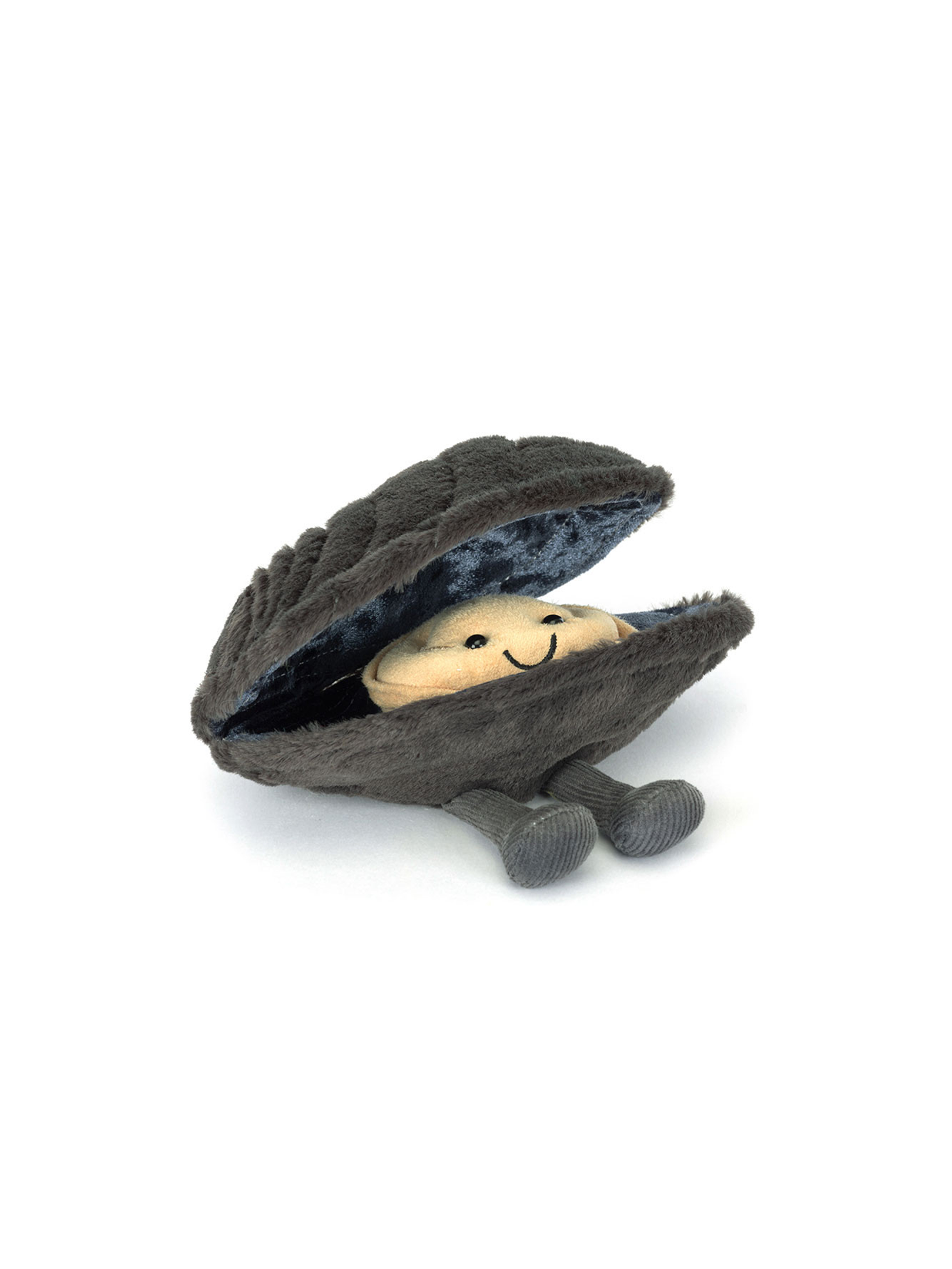 Jellycat-Stofftier 'Amuseables Michelle Mussel' - Artikel Vorderseite - Farbe: Grau