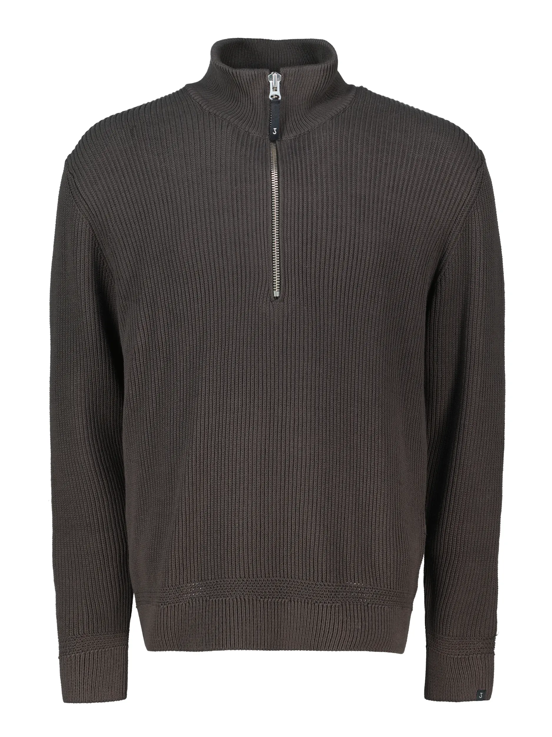 Gerippter Pullover langarm - Artikel Vorderseite - Farbe: Braun