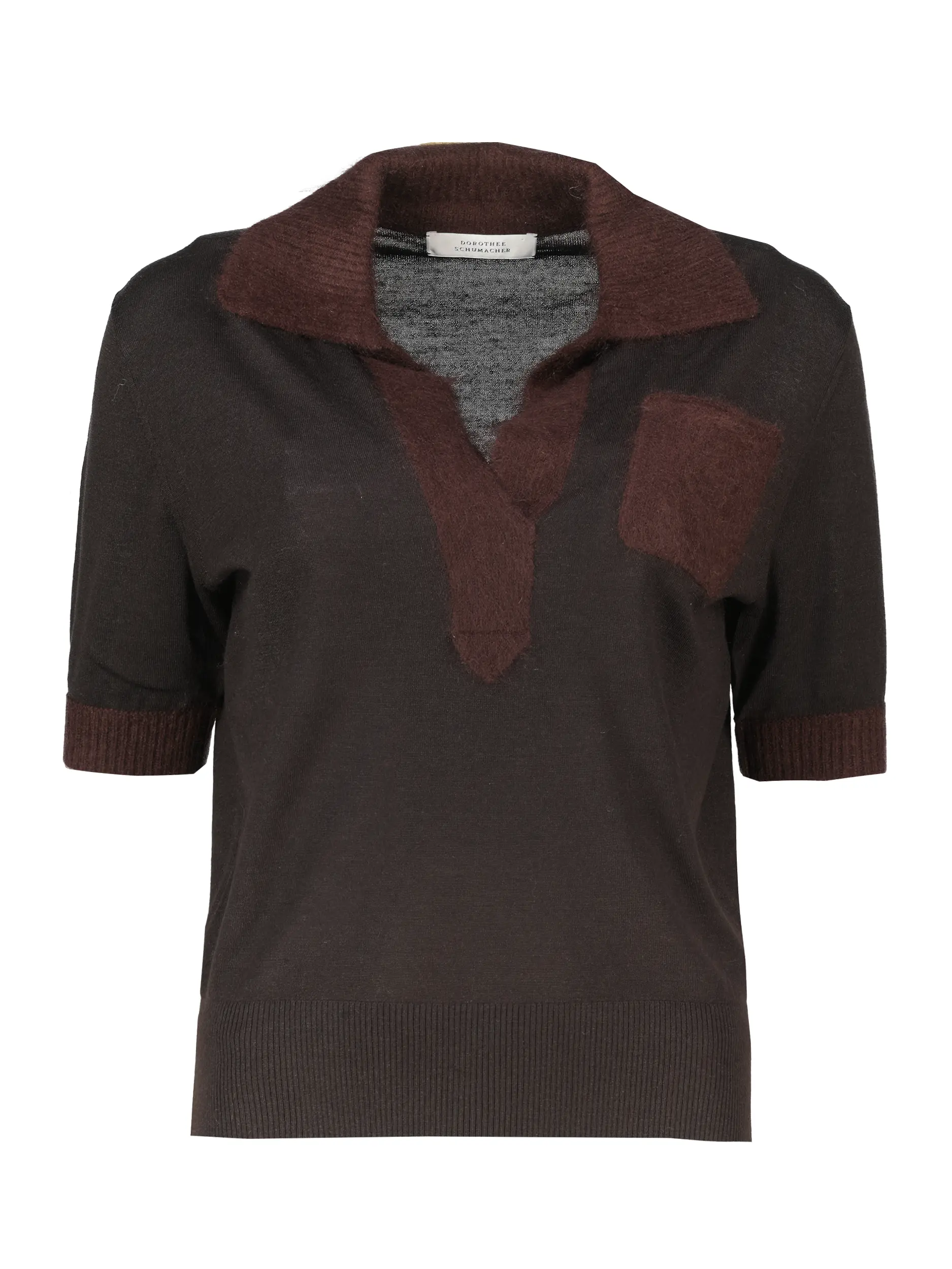 Pullover 'Merino Romance' aus Wolle kurzarm - Artikel Vorderseite - Farbe: Braun