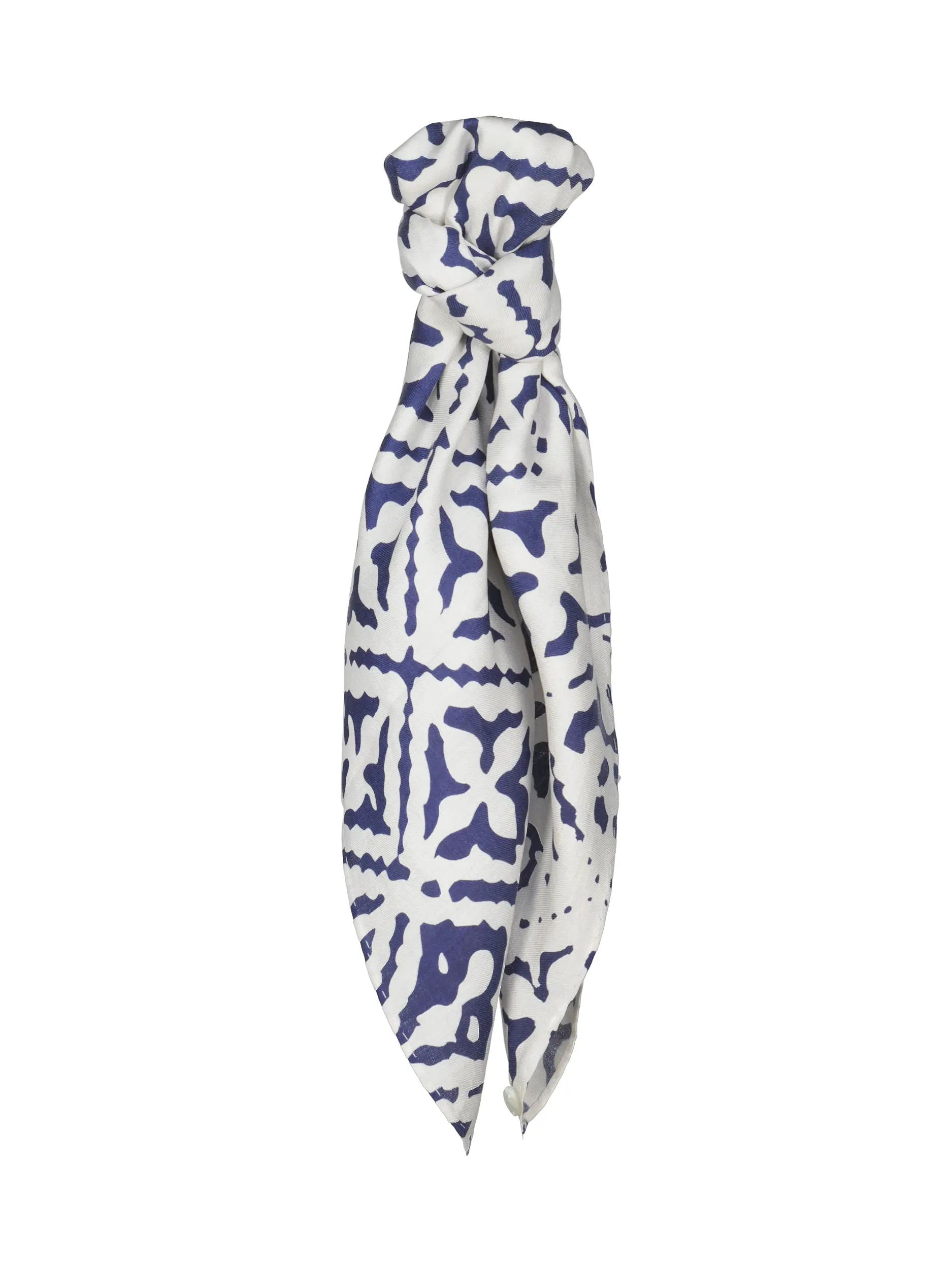 Gemustertes Tuch 'Eyes of Marrakesh' aus Seide - Artikel Vorderseite - Farbe: Blau