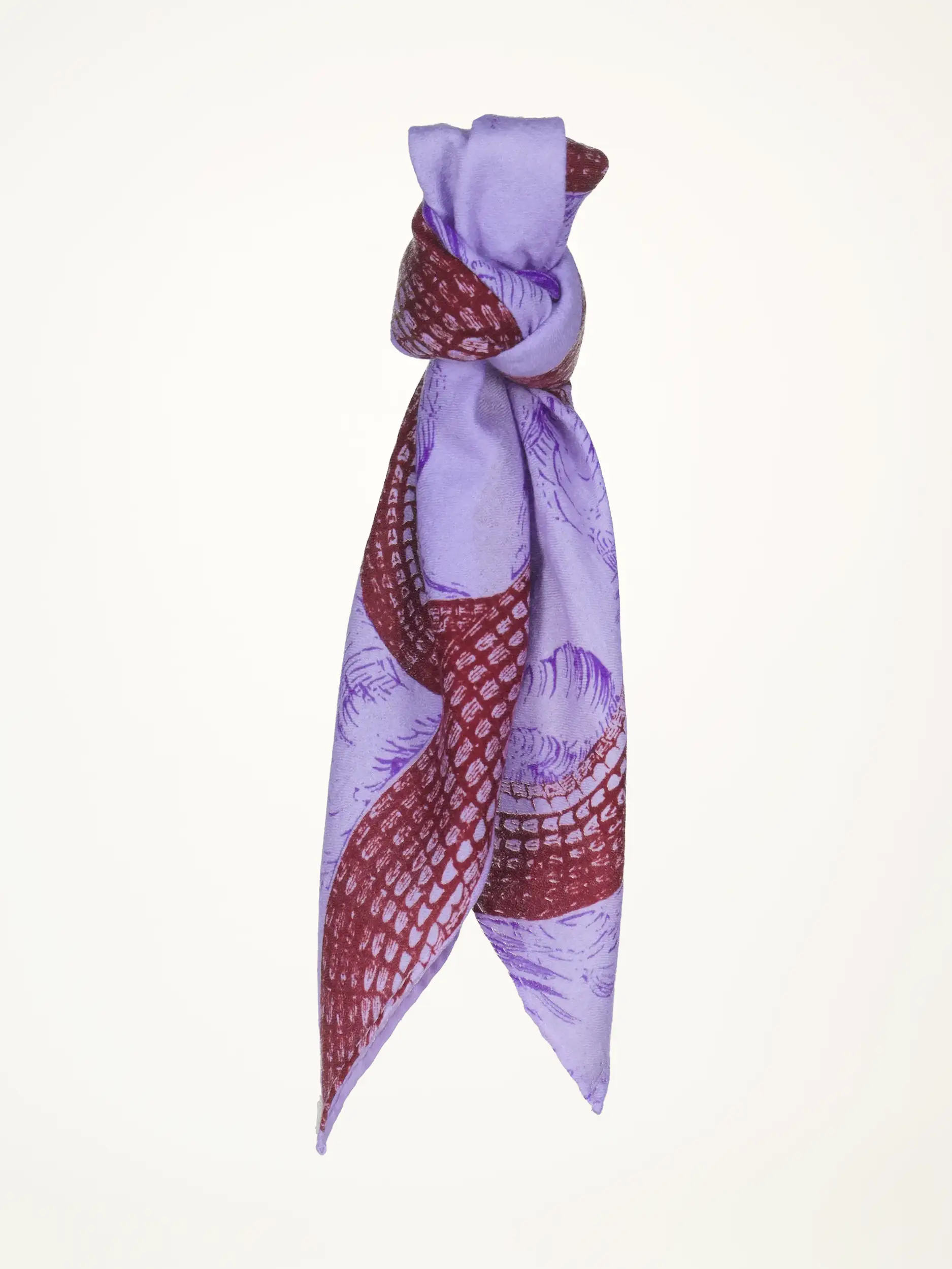 Gemustertes Tuch 'Garden Eden' aus Kaschmir - Artikelansicht - Farbe: Violett