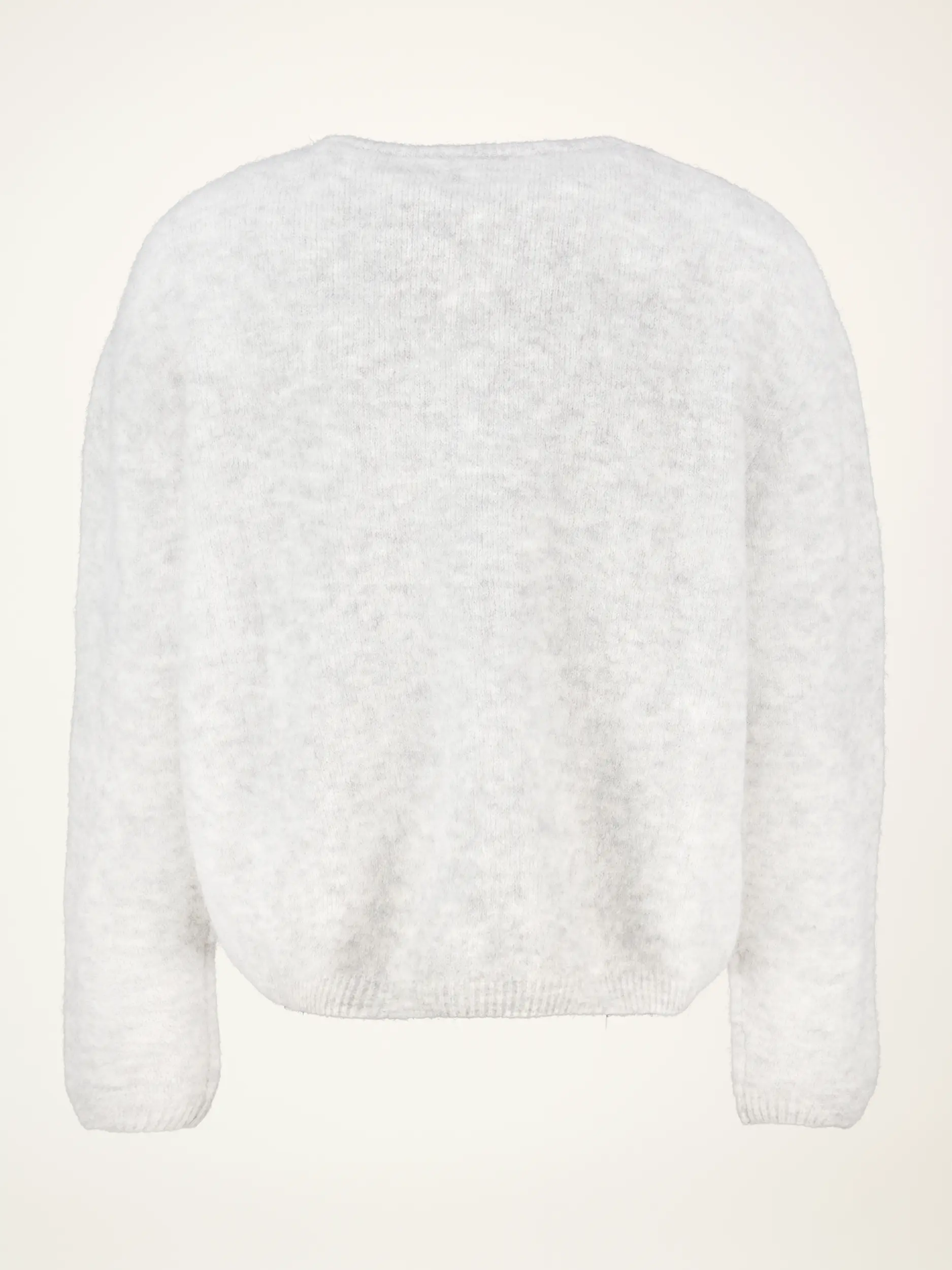 Strickjacke aus Alpaka-Mix langarm - Artikel Rückseite - Farbe: Grau