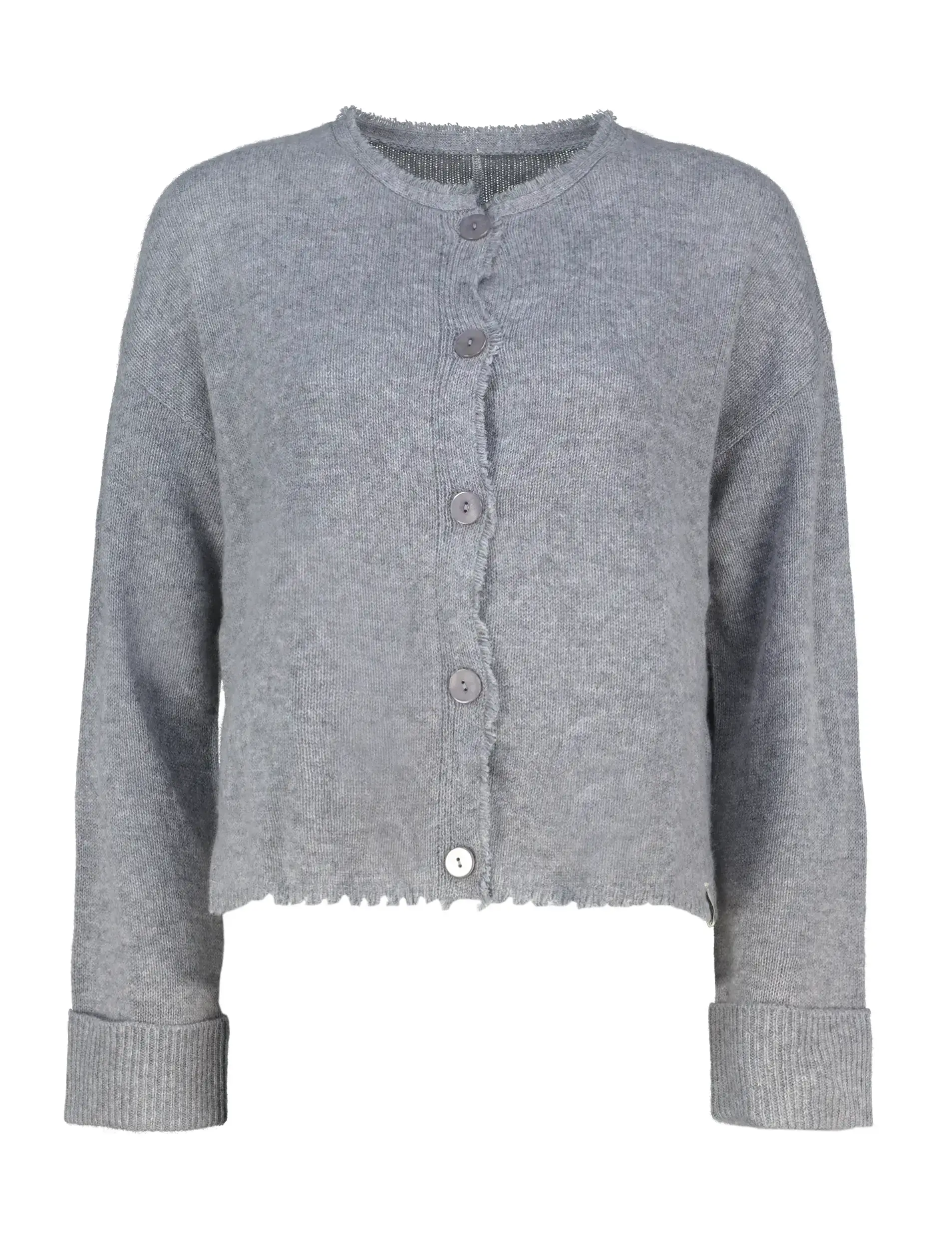 Strickjacke aus Kaschmir-Mix langarm - Artikel Vorderseite - Farbe: Grau