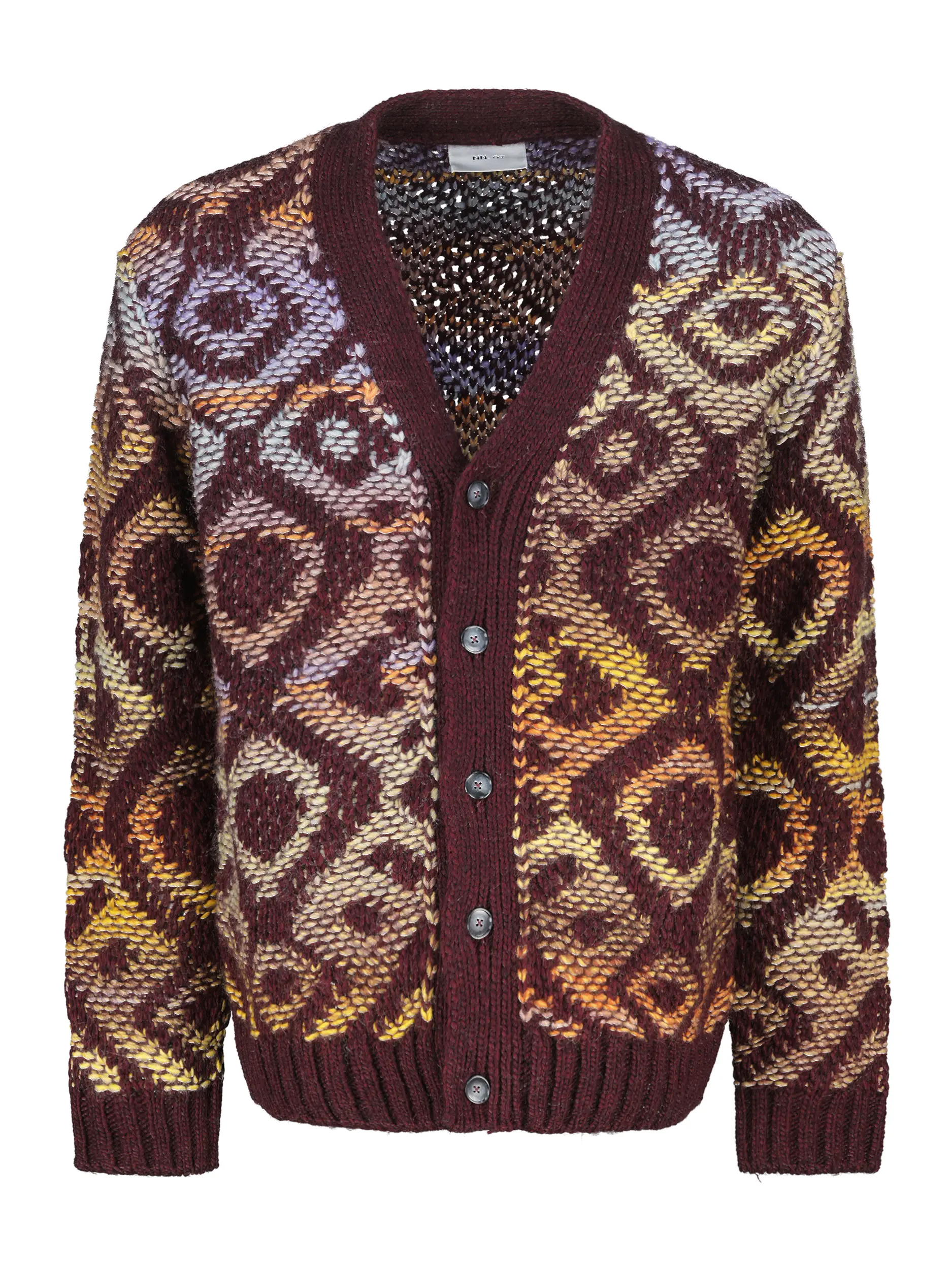 Strickjacke 'Viggo' aus Woll-Mix langarm - Artikel Vorderseite - Farbe: Rot