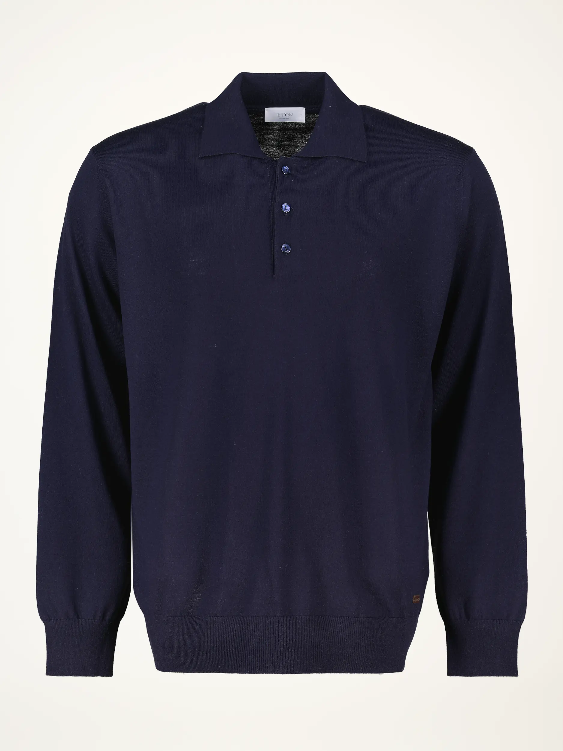 Strickpolo aus Merinowolle - Artikelansicht - Farbe: Blau