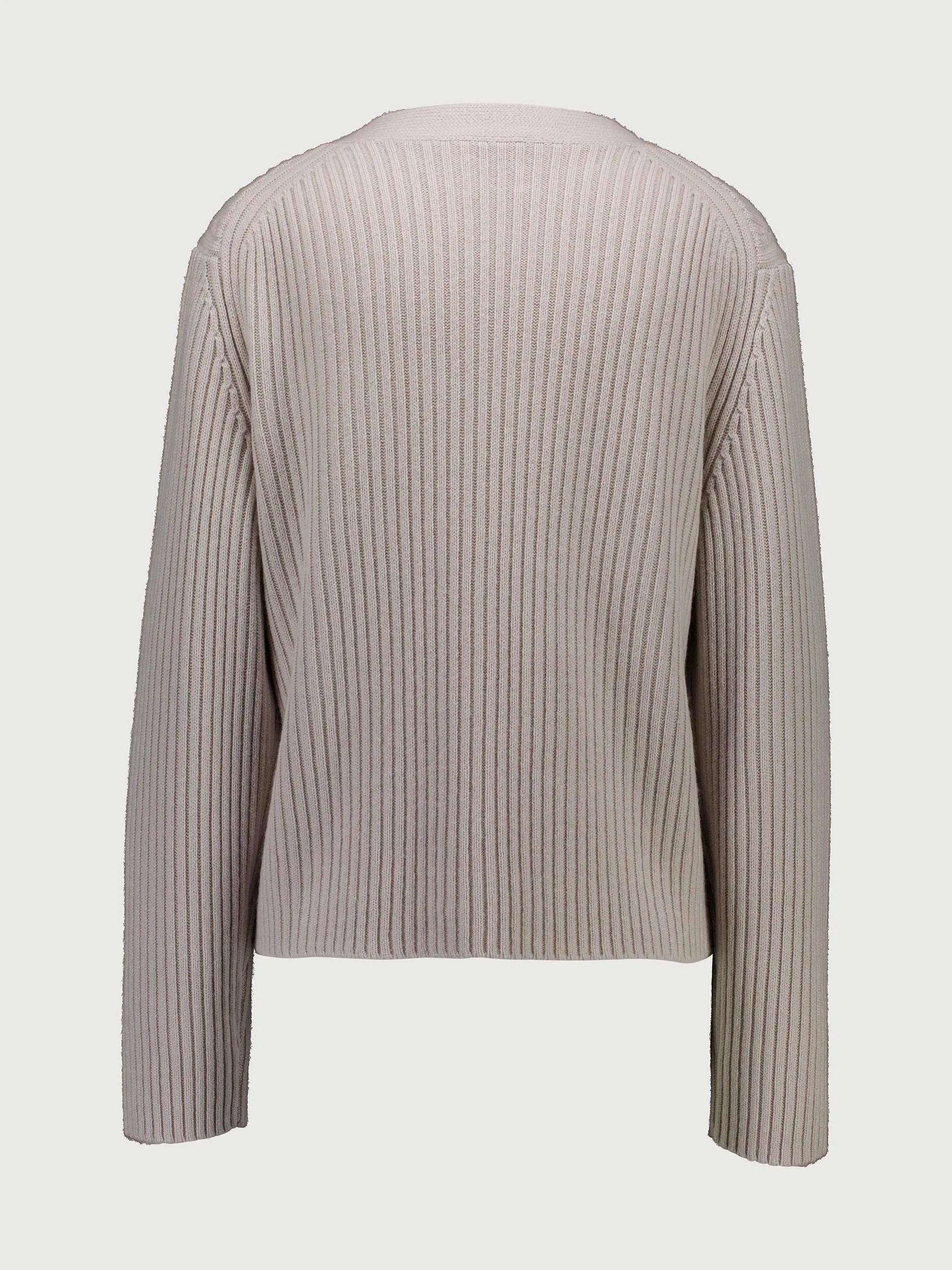 Strickjacke aus Kaschmir-Mix - Artikel Rückseite - Farbe: Beige