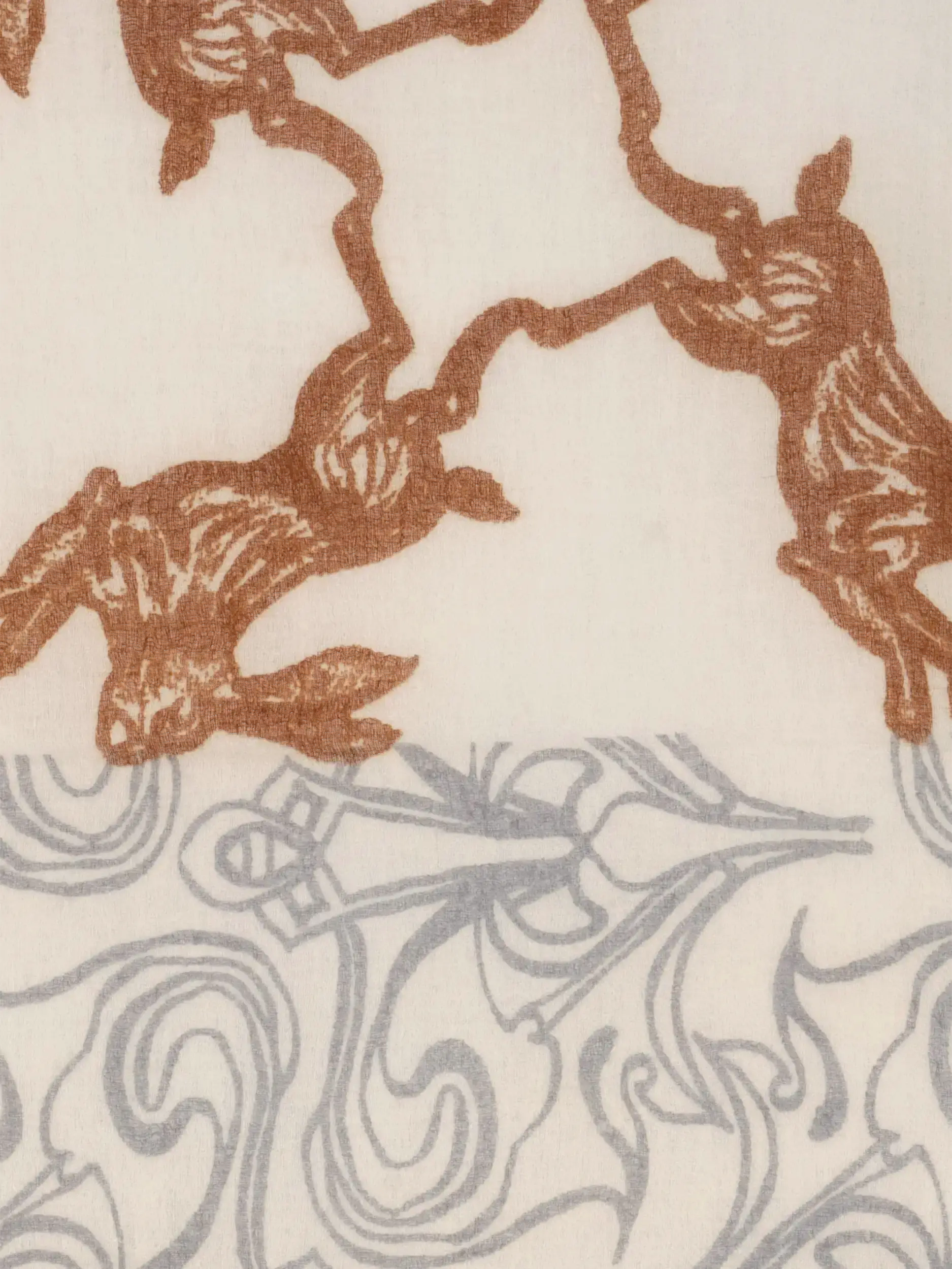 Gemusterter Schal aus Kaschmir - Artikel weitere Detailansicht 1 - Farbe: Grau