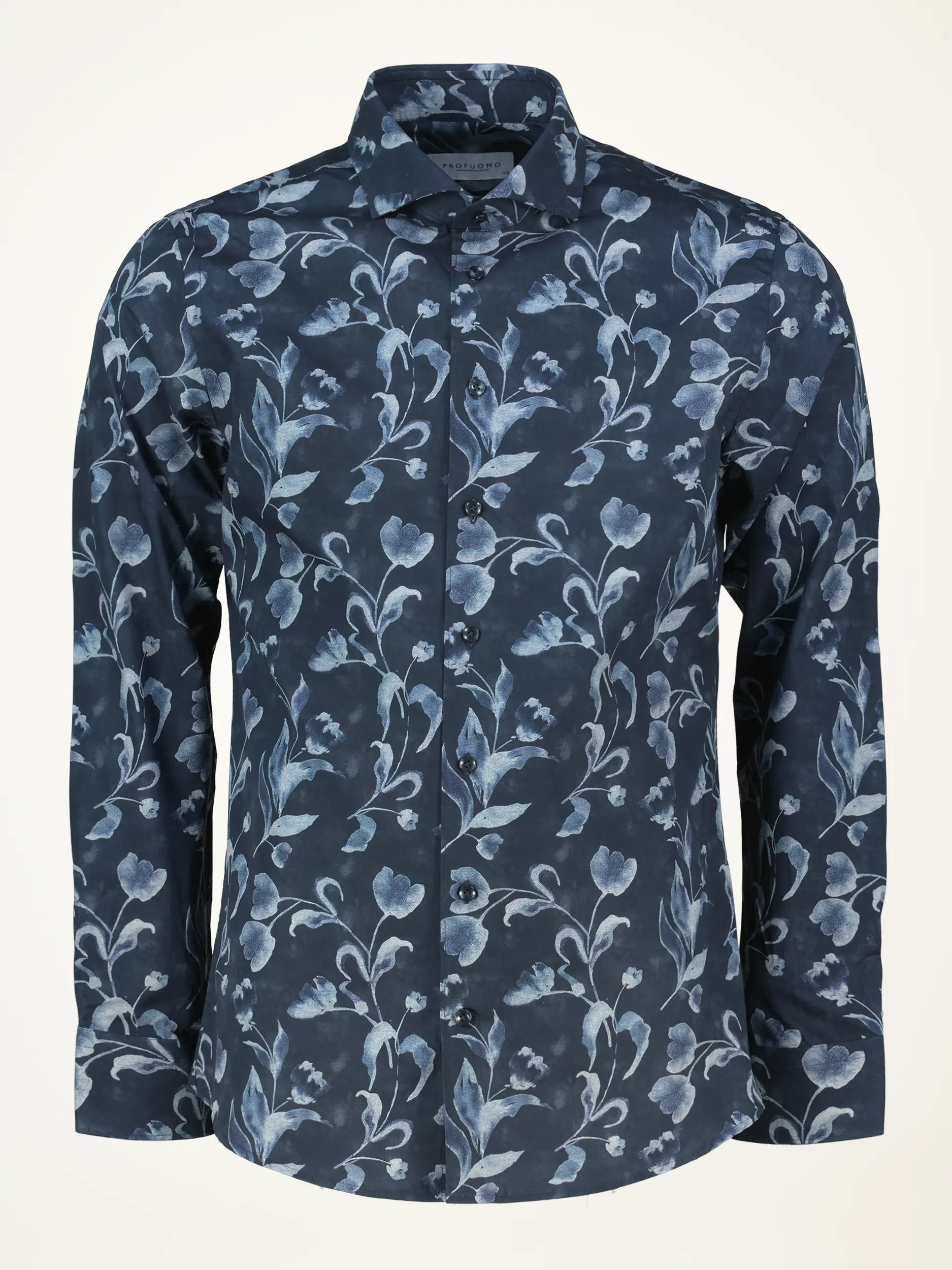 Casual Hemd mit Haifischkragen langarm - Artikelansicht - Farbe: Blau