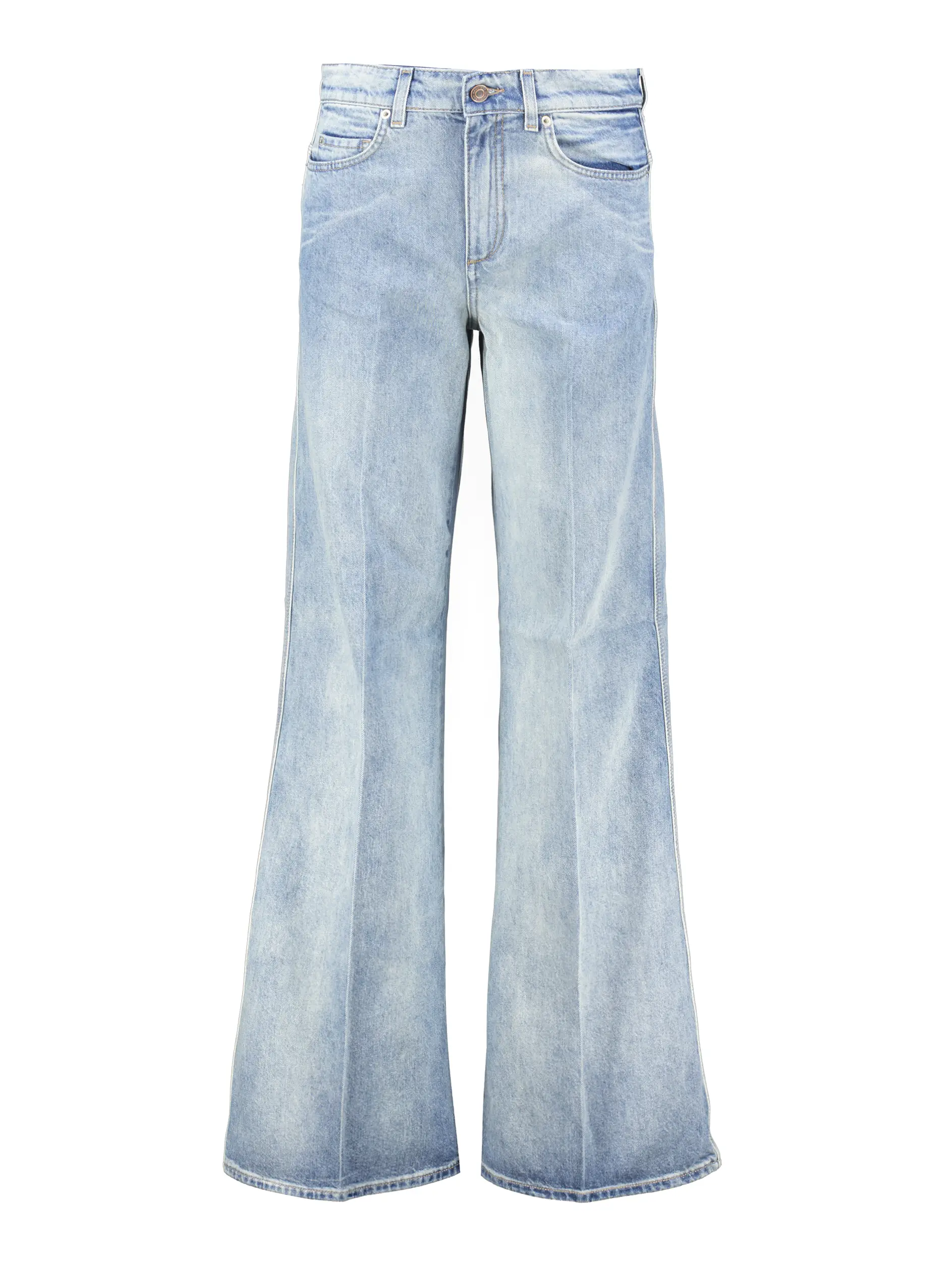 High Rise Flared Leg Jeans 'Denim Love' - Artikel Vorderseite - Farbe: Blau