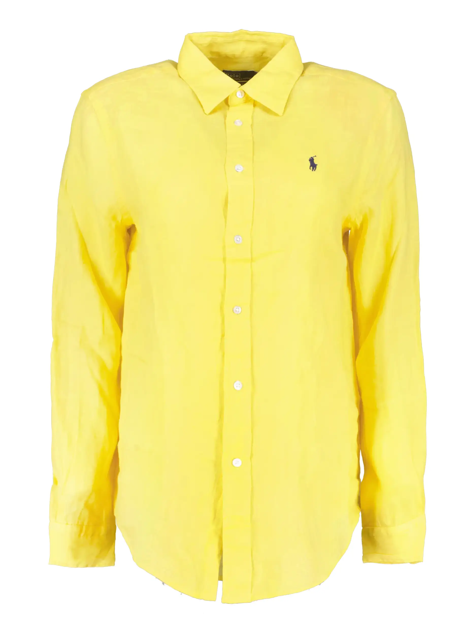 Bluse aus Leinen langarm - Artikel Vorderseite - Farbe: Gelb