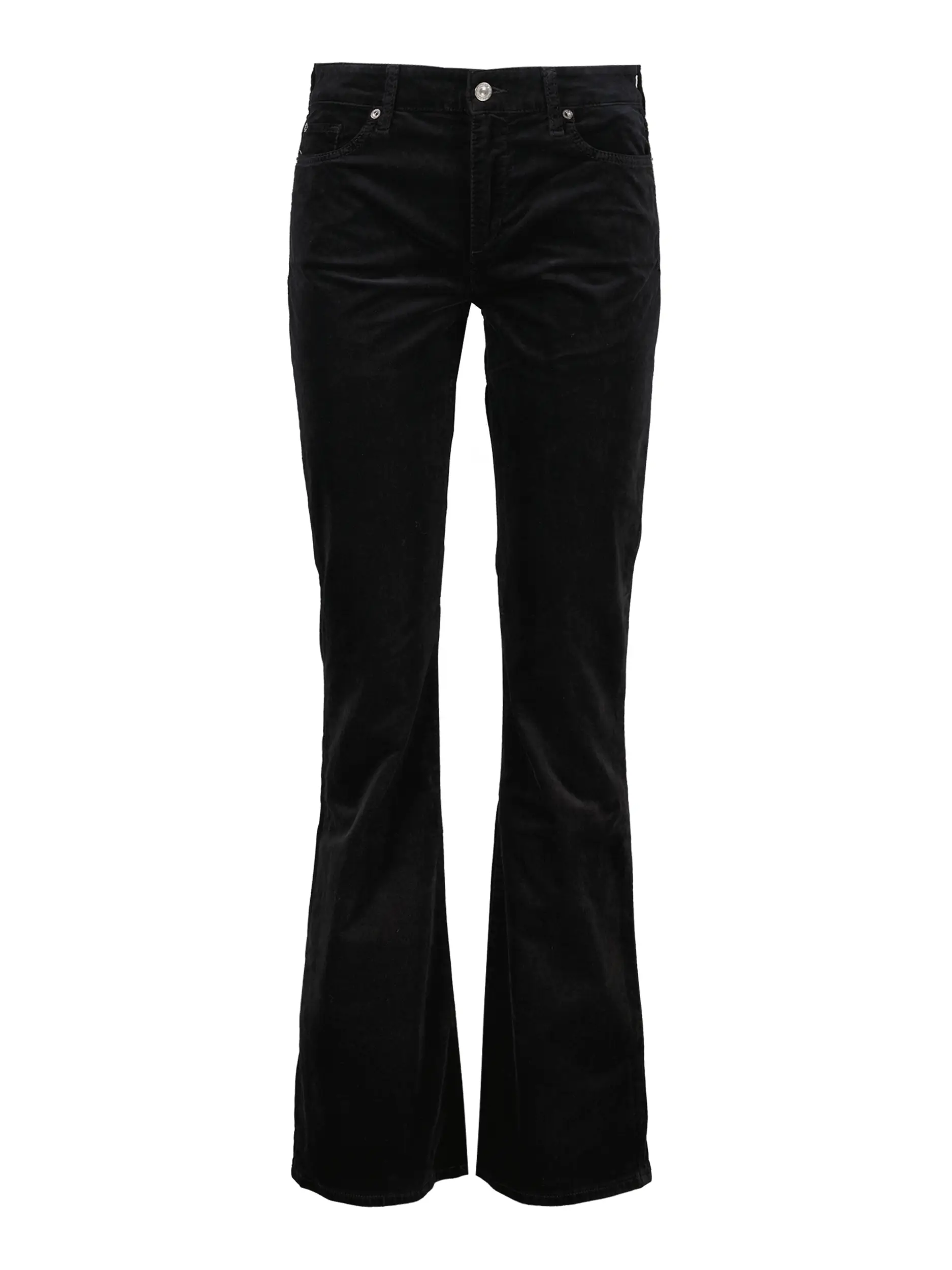 Samthose 'Leggy Bootcut' - Artikel Vorderseite - Farbe: Schwarz