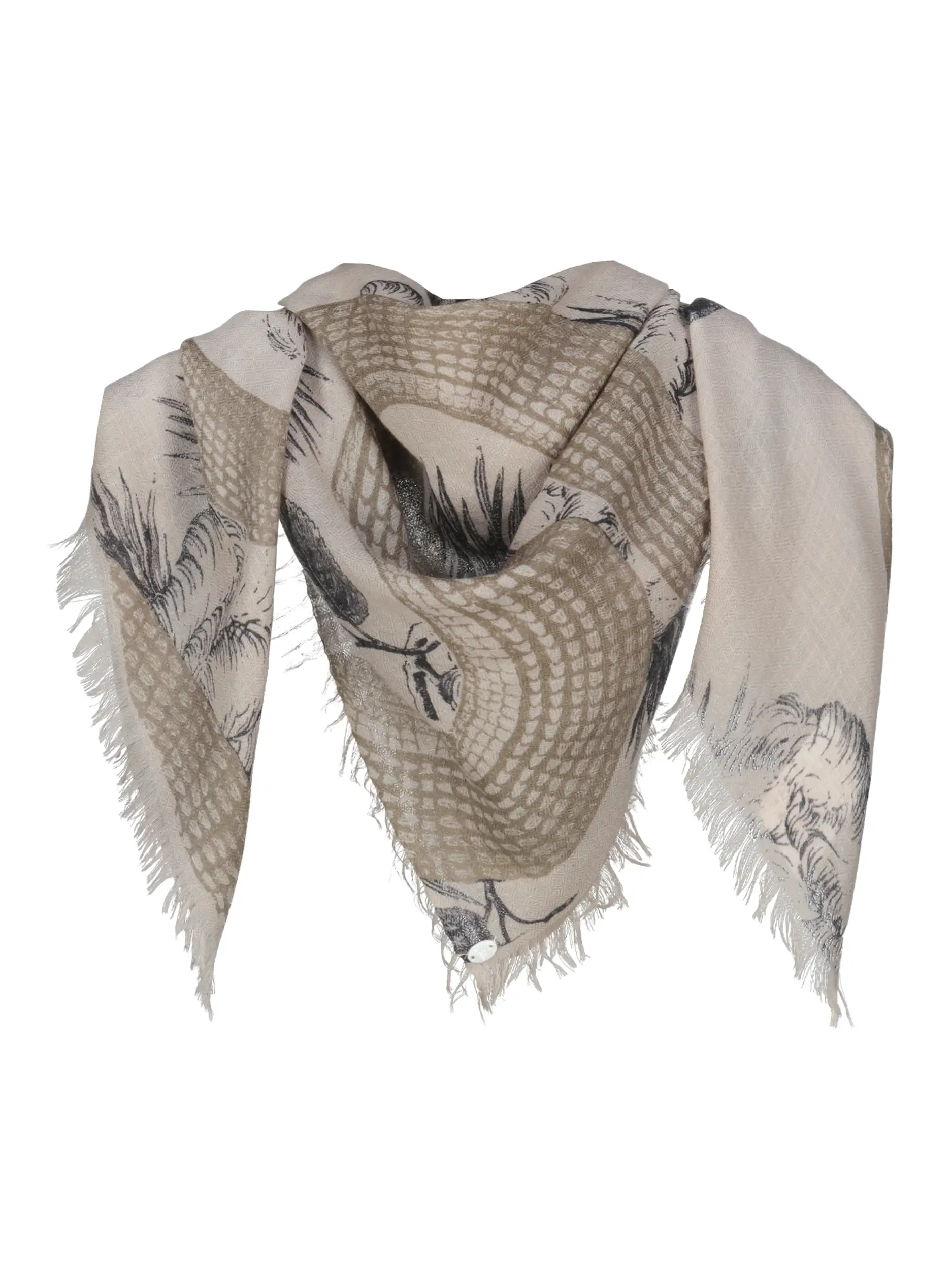 Tuch 'Garden Eden' aus Kaschmir - Artikel Vorderseite - Farbe: Braun